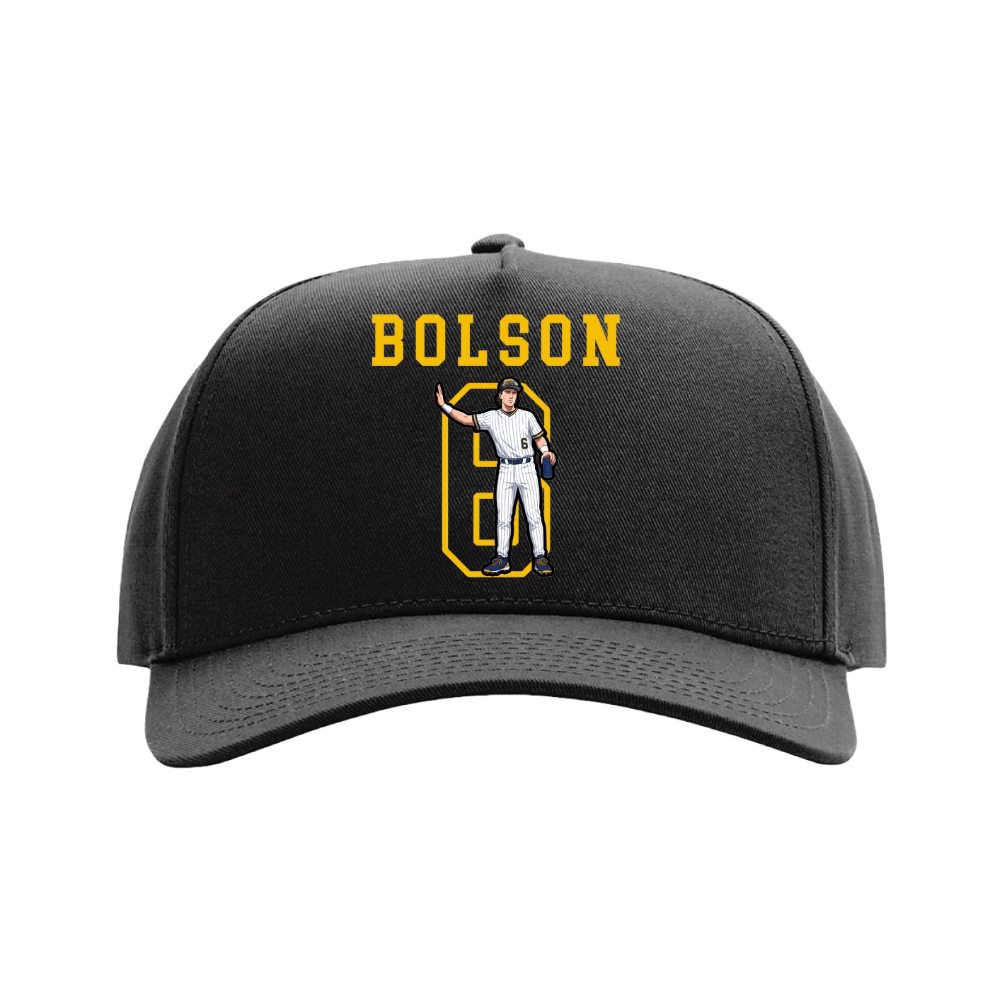 Full Fabric Five-Panel Champ Cap — Shirsey in Black