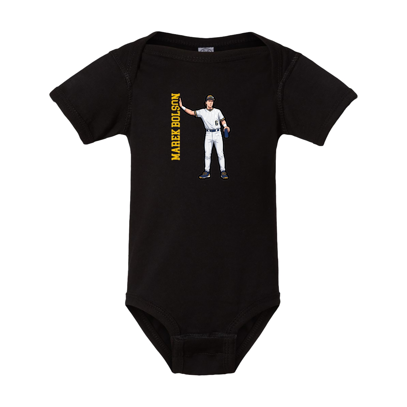 Baby Onesie — Name Vertical in Black