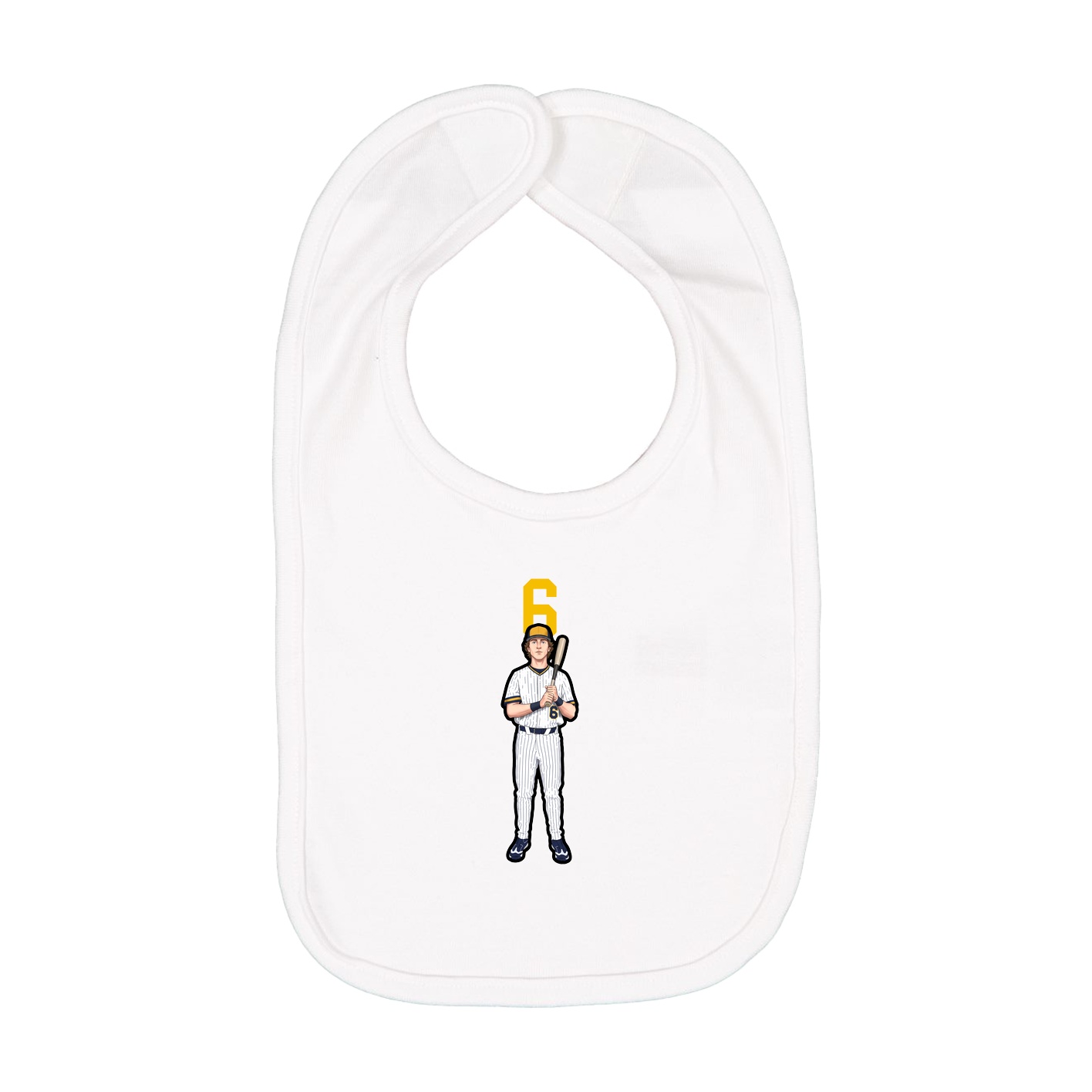 Infant Bib — Number Top in White