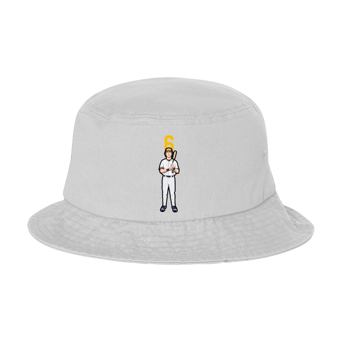 Bucket Cap — Number Top in White