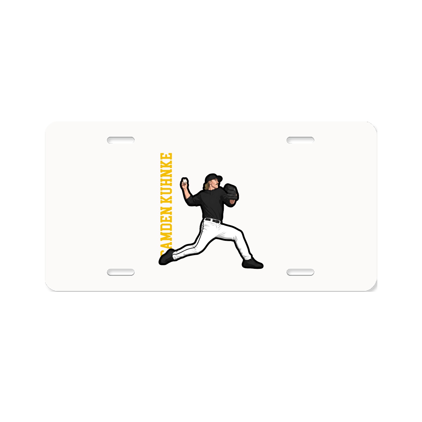 License Plate — Name Vertical in Classic