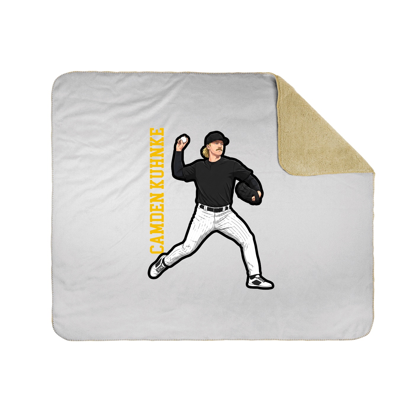 Throw Blanket — Name Vertical in White