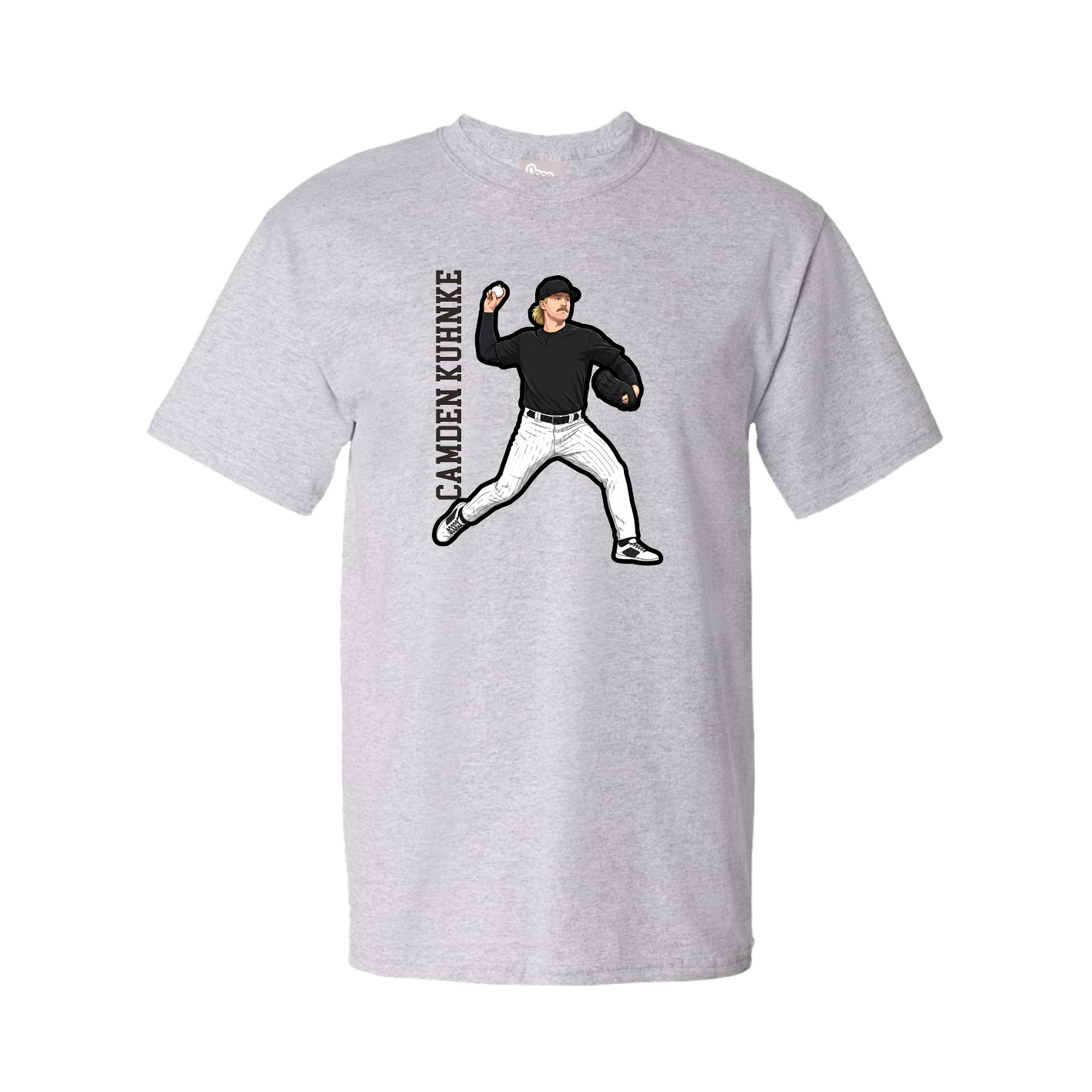 Tee — Name Vertical in Grey