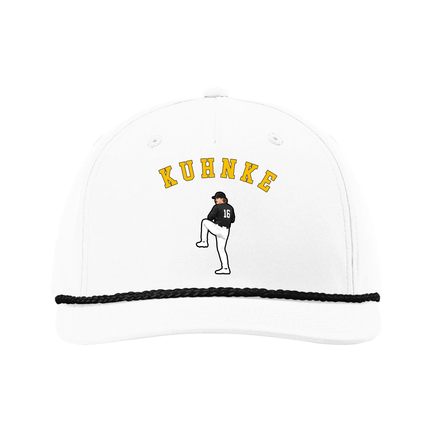 Five-Panel Classic Rope Cap — Shirsey Arch in White