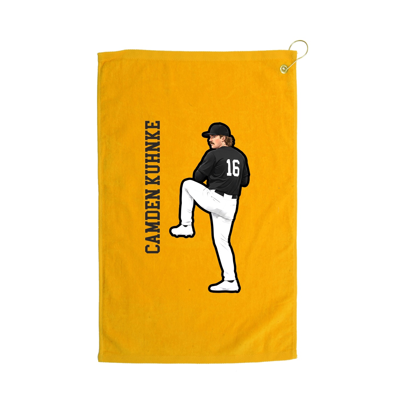 Golf Towel — Name Vertical in Gold