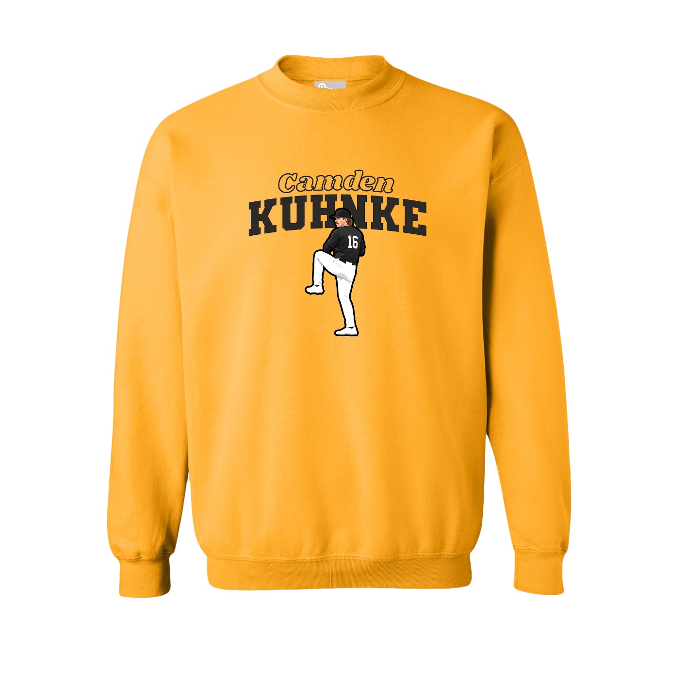 Fleece Crew — Name Arch in Gold