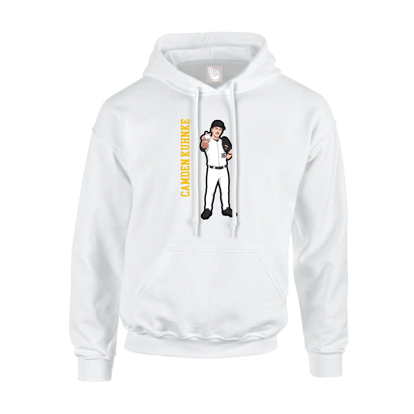 Youth Hoodie — Name Vertical in White