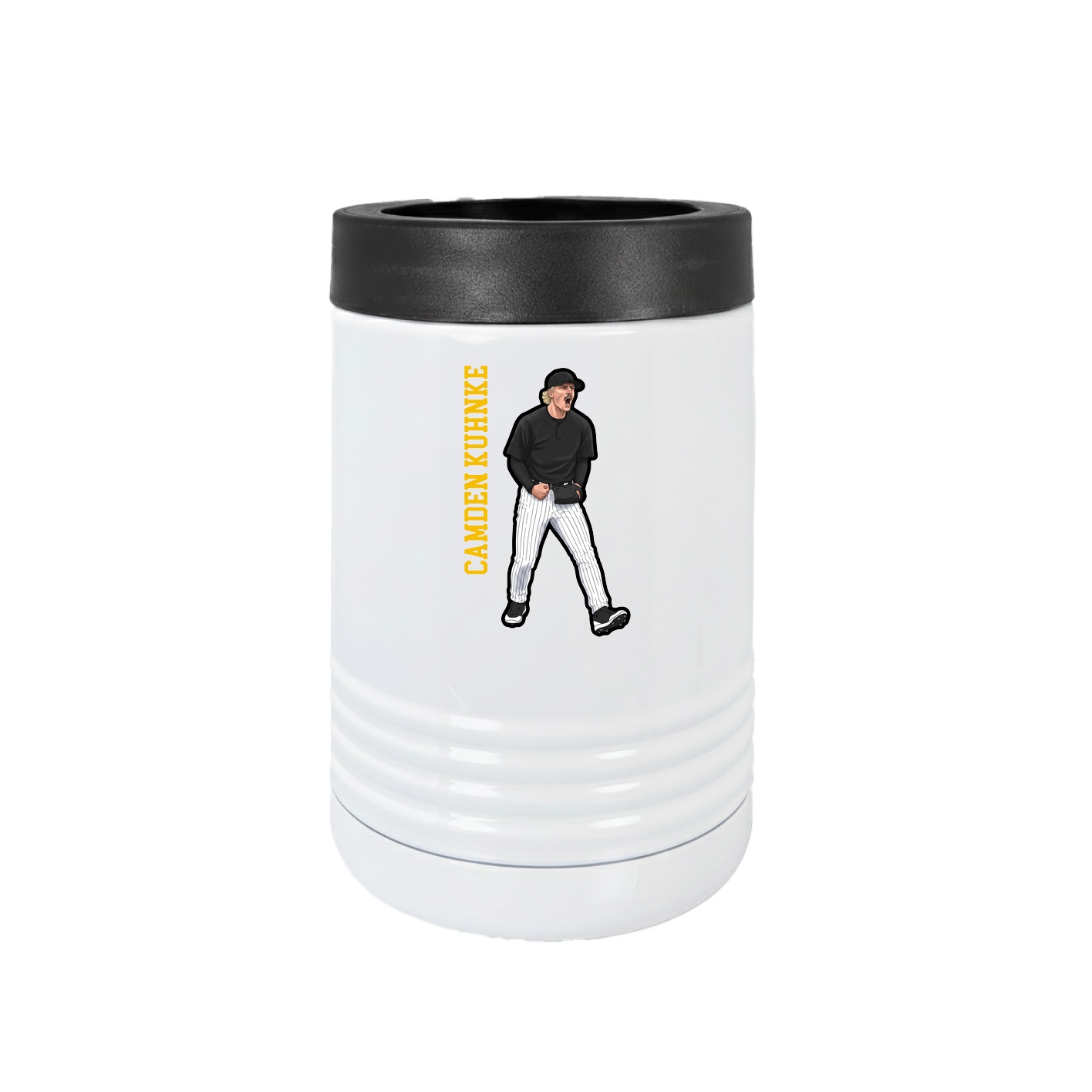 Beverage Holder — Name Vertical in White