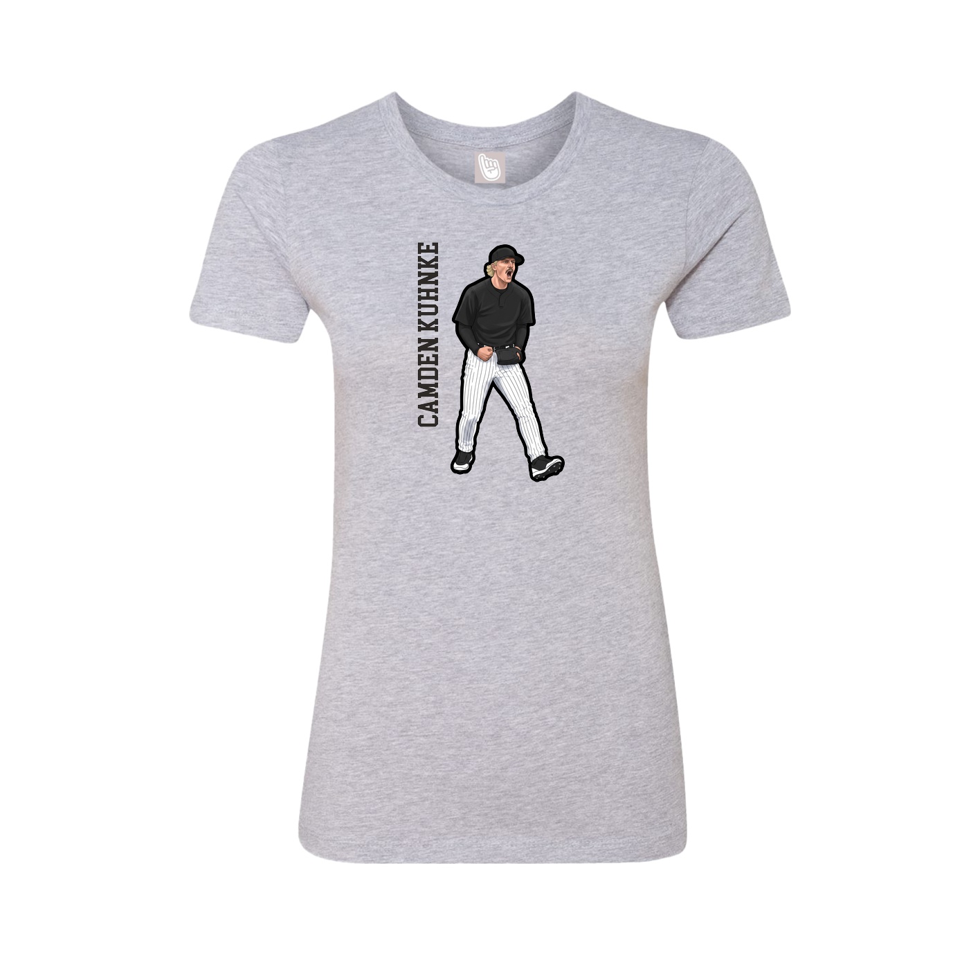 Womens Tee — Name Vertical in Grey