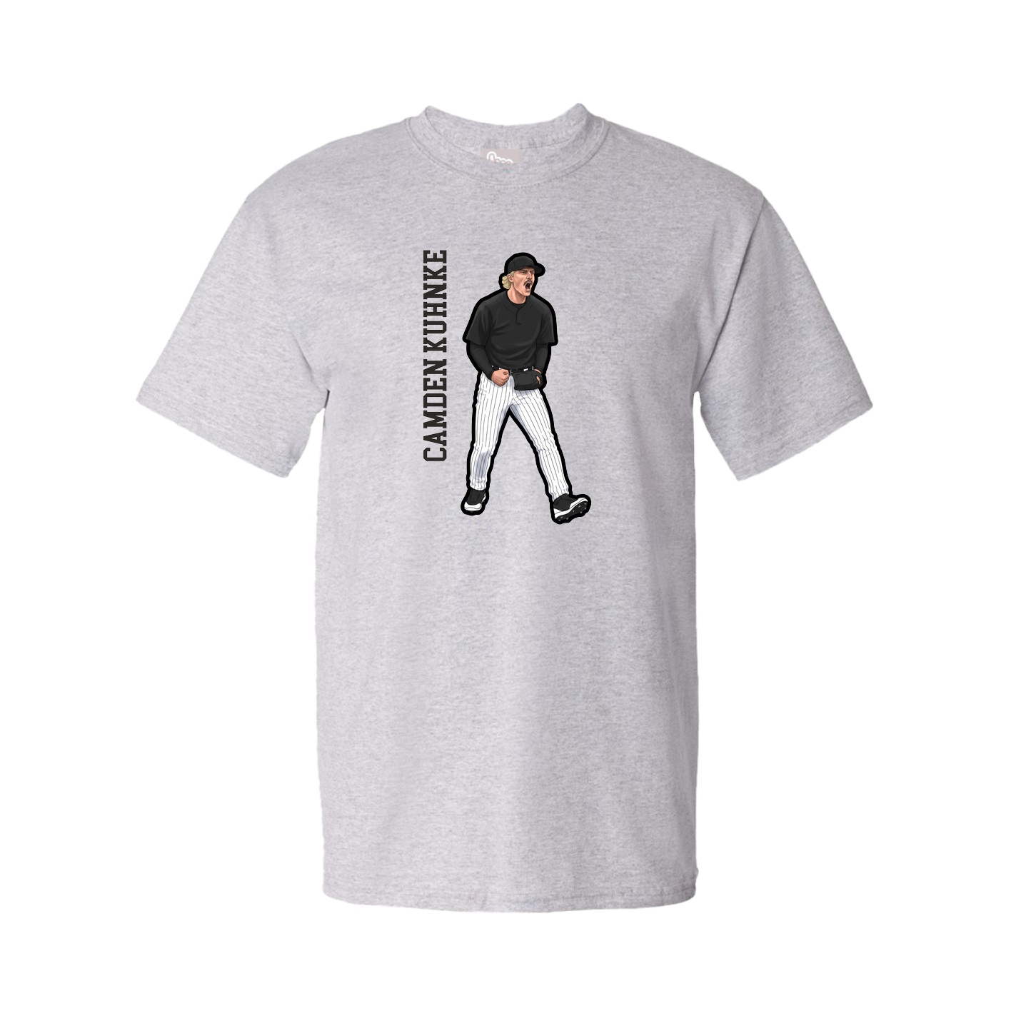 Youth Tee — Name Vertical in Grey