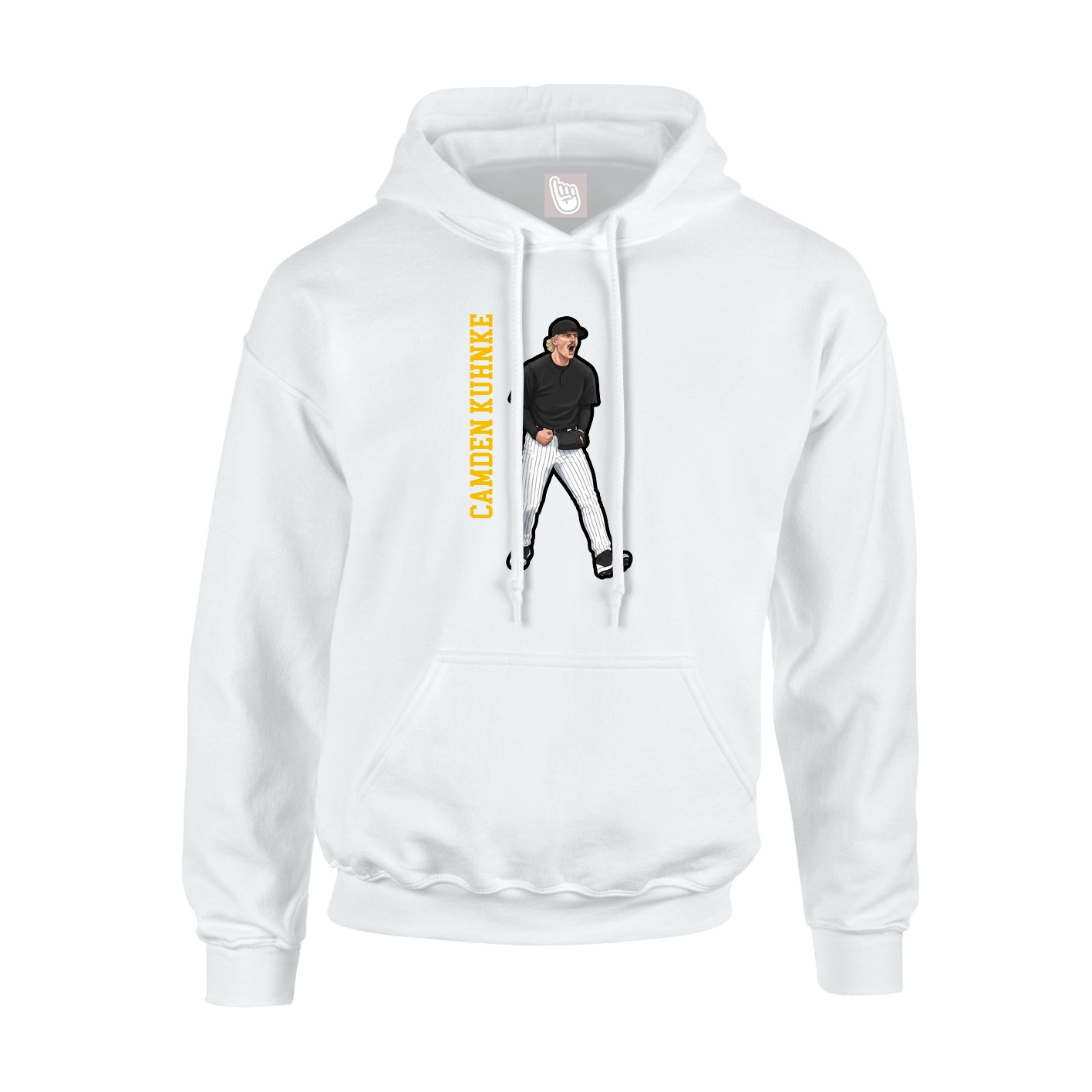 Youth Hoodie — Name Vertical in White