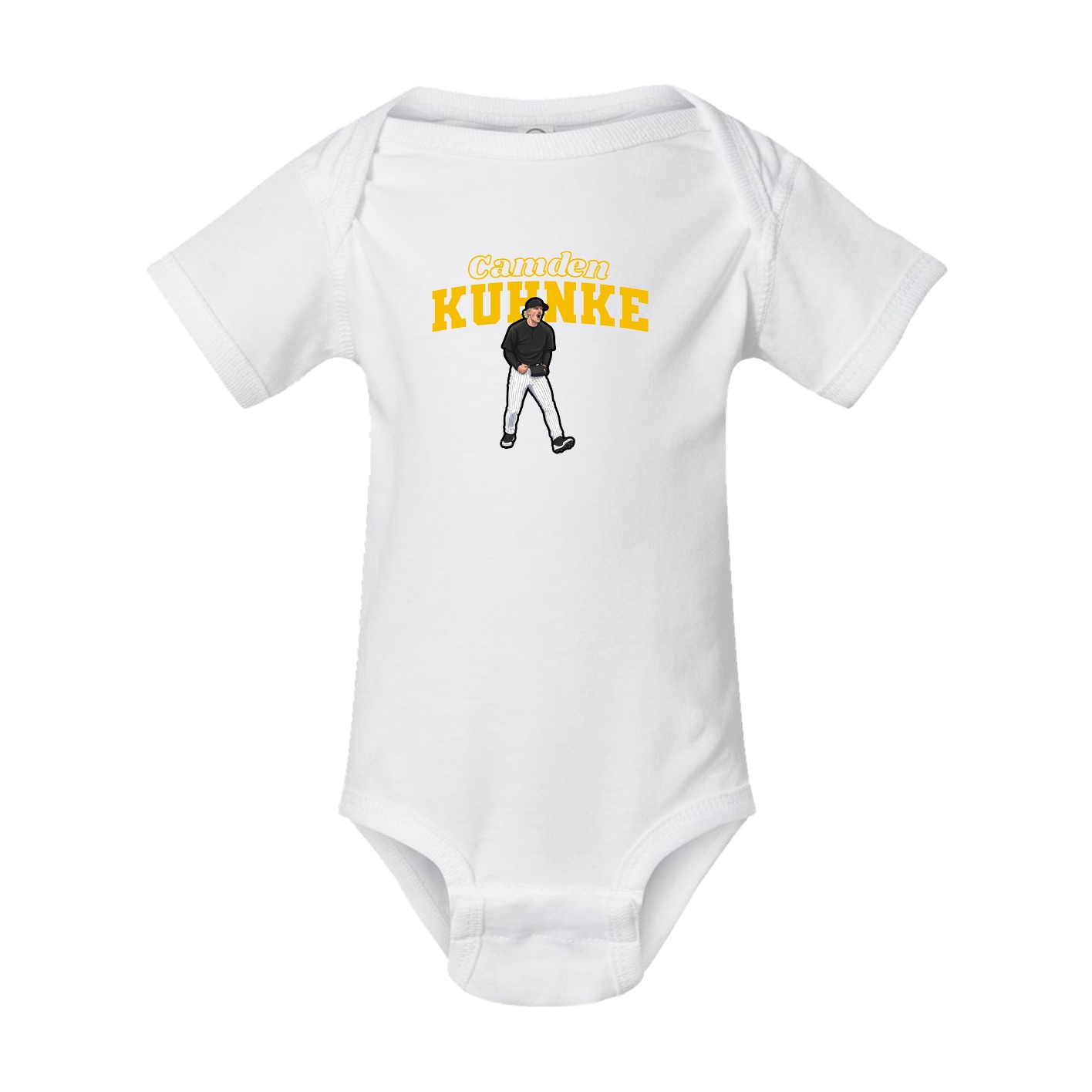 Baby Onesie — Name Arch in White