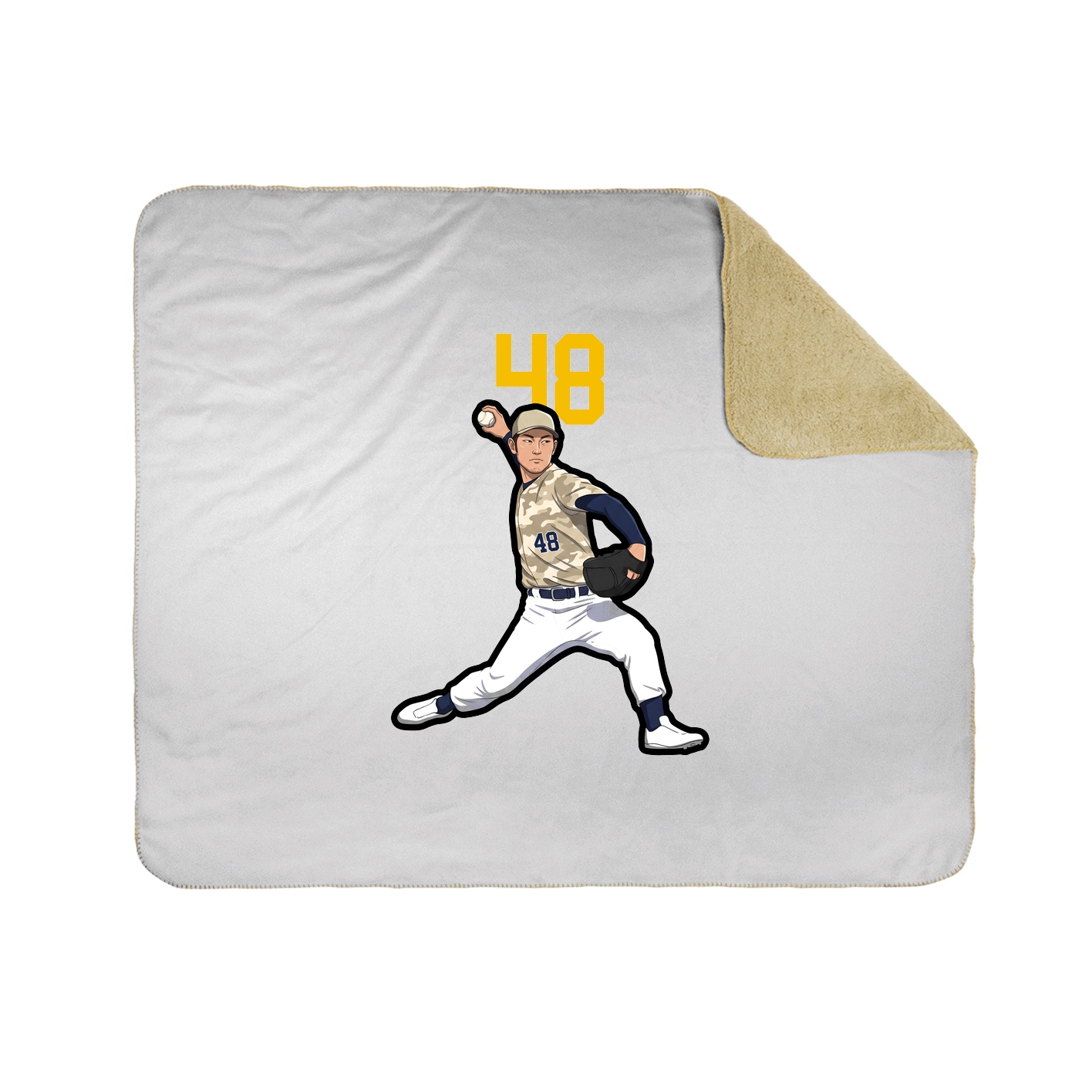 Throw Blanket — Number Top in White