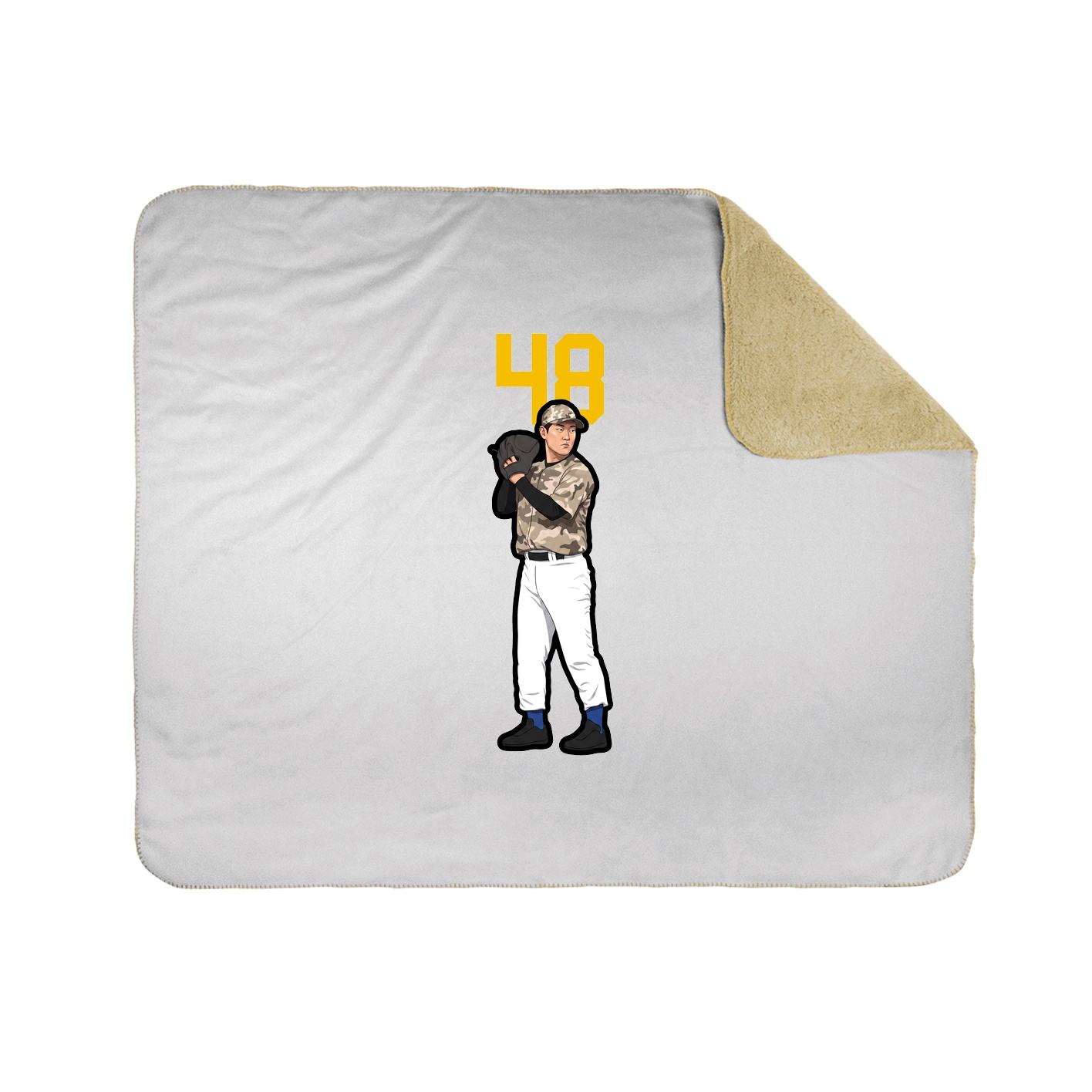 Throw Blanket — Number Top in White
