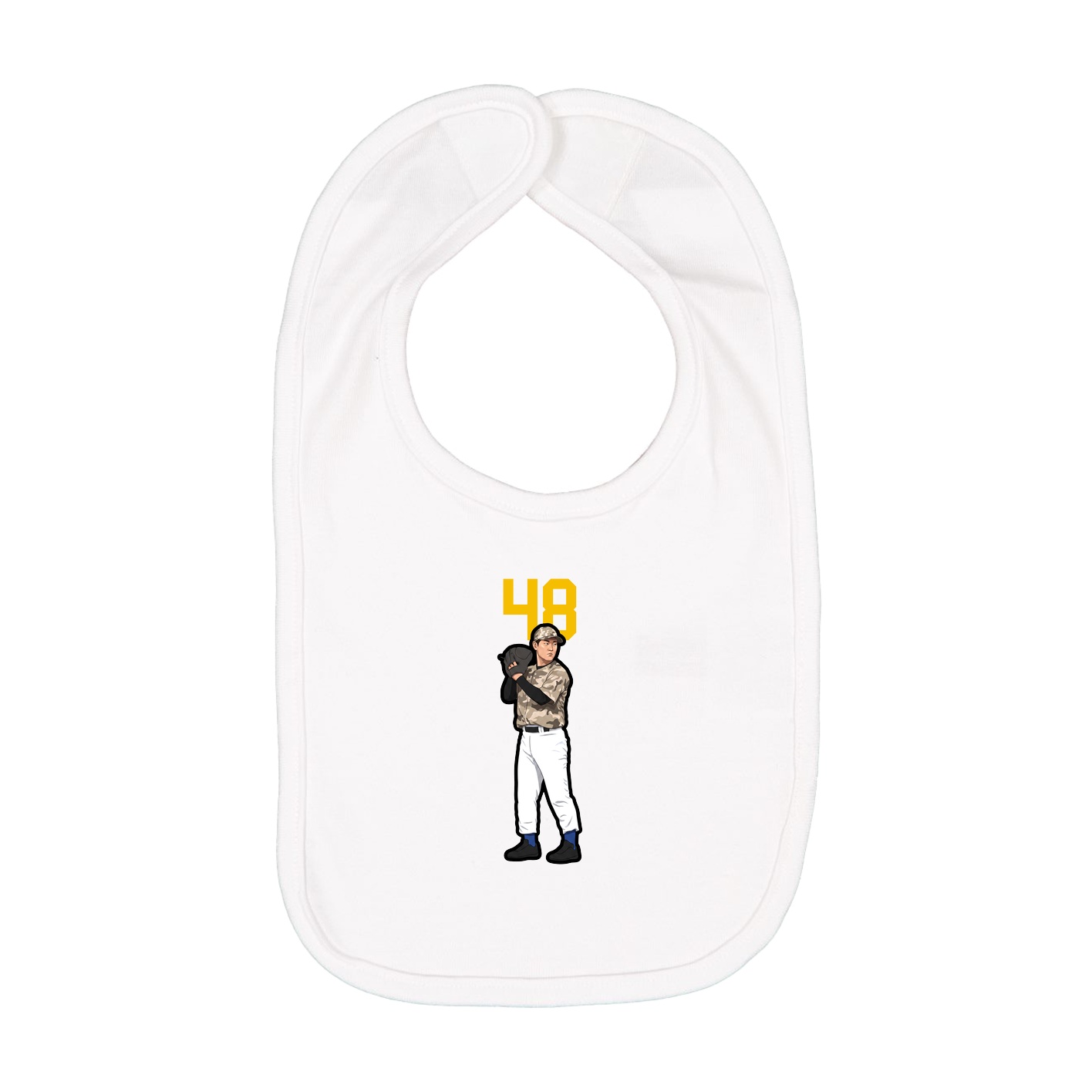 Infant Bib — Number Top in White