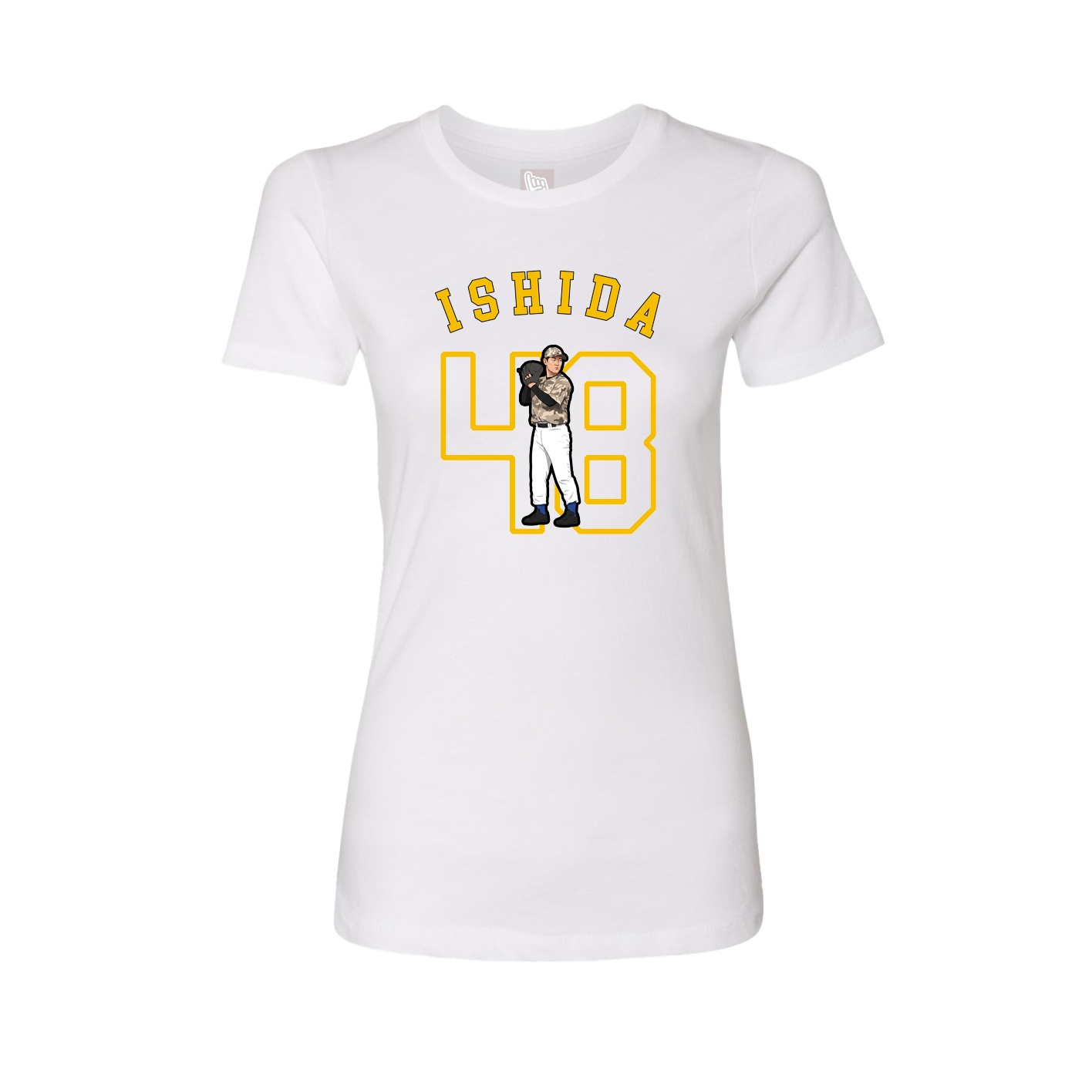 Fitted Women's Tee — Shirsey Arch in White