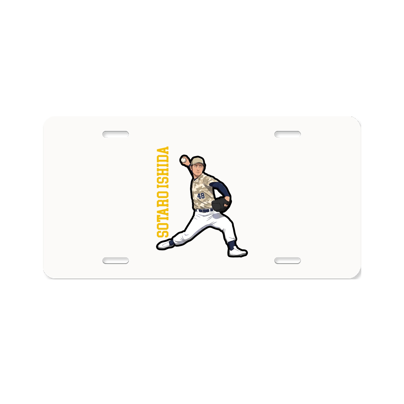 License Plate — Name Vertical in Classic