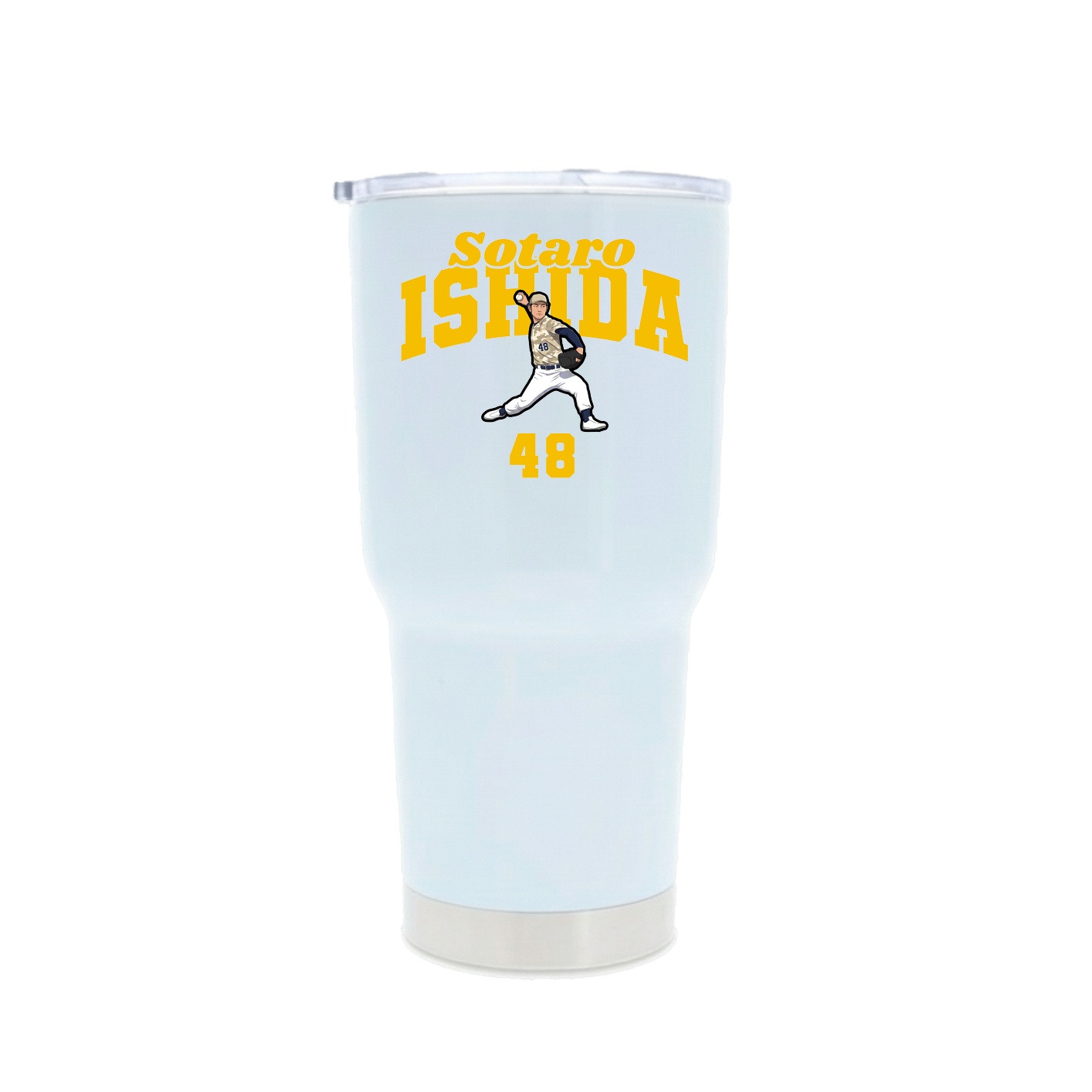 30oz Stainless Steel Tumbler — Signature Arch in White