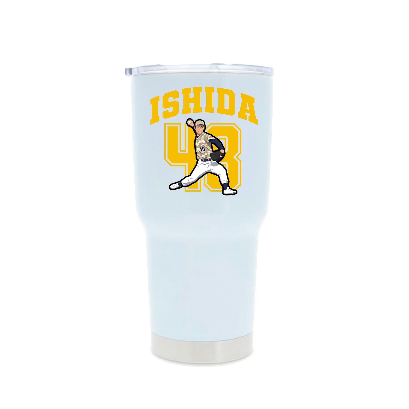 30oz Stainless Steel Tumbler — Number in White