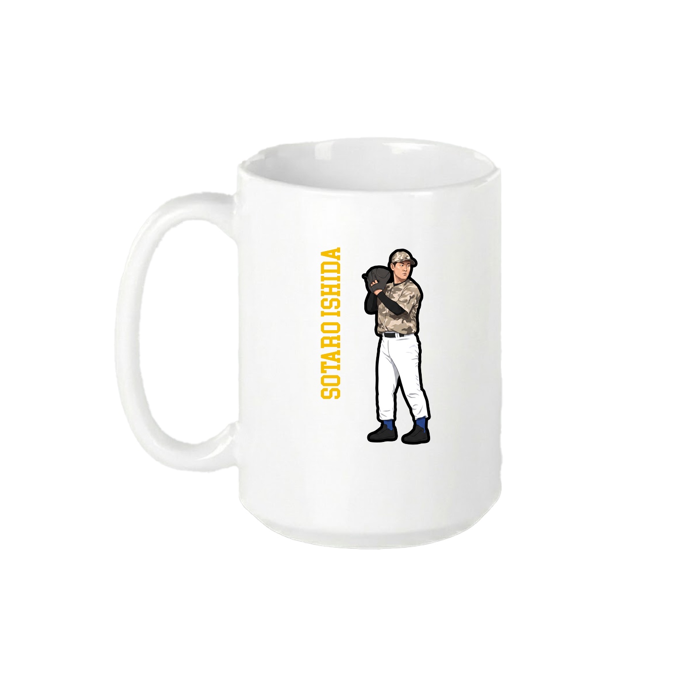 15oz Coffee Mug — Name Vertical in White