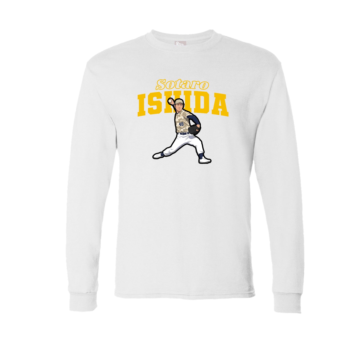Long Sleeve Tee — Name Arch in White