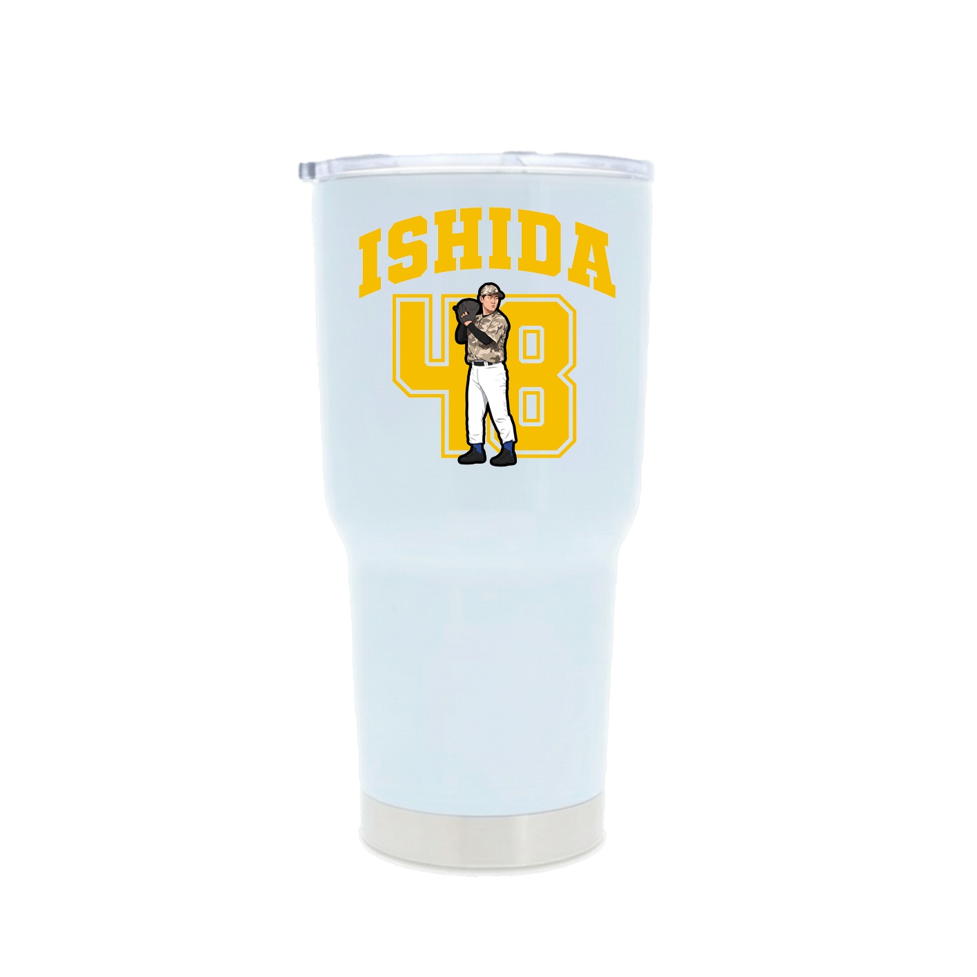 30oz Stainless Steel Tumbler — Number in White