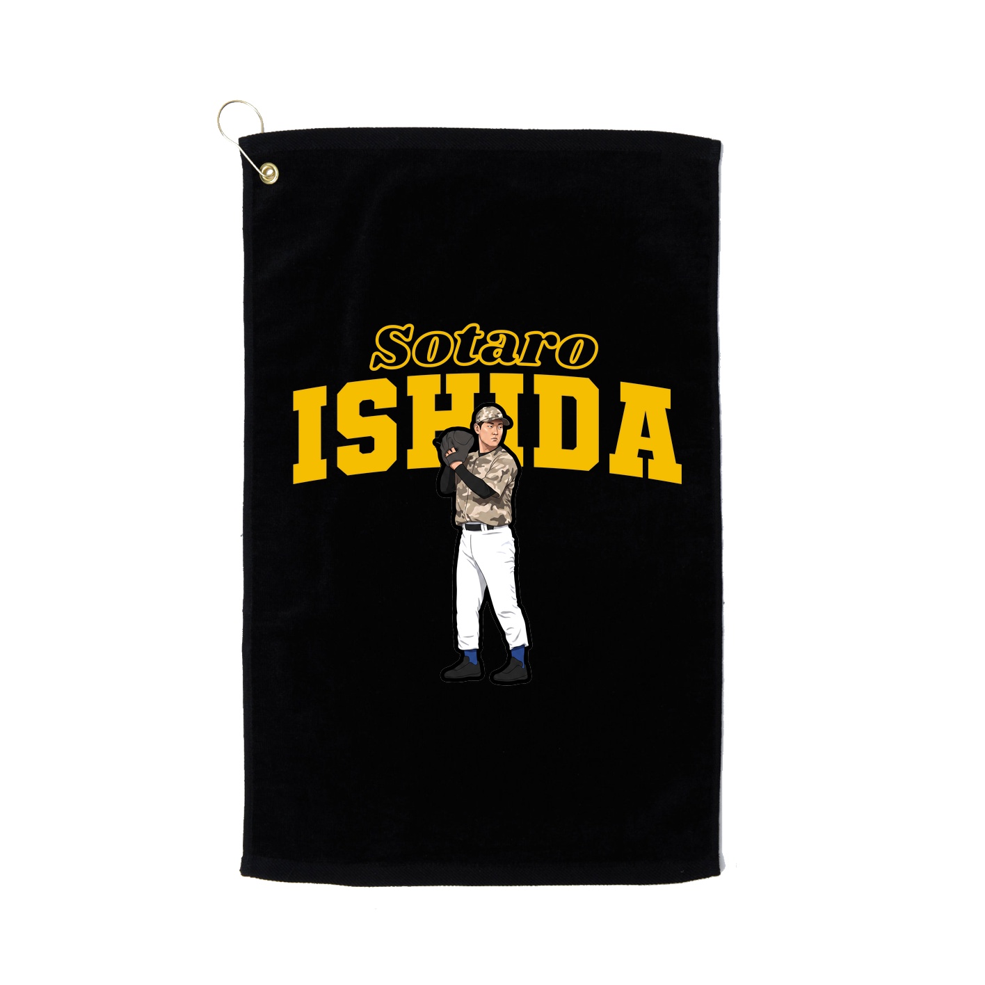 Golf Towel — Name Arch in Black