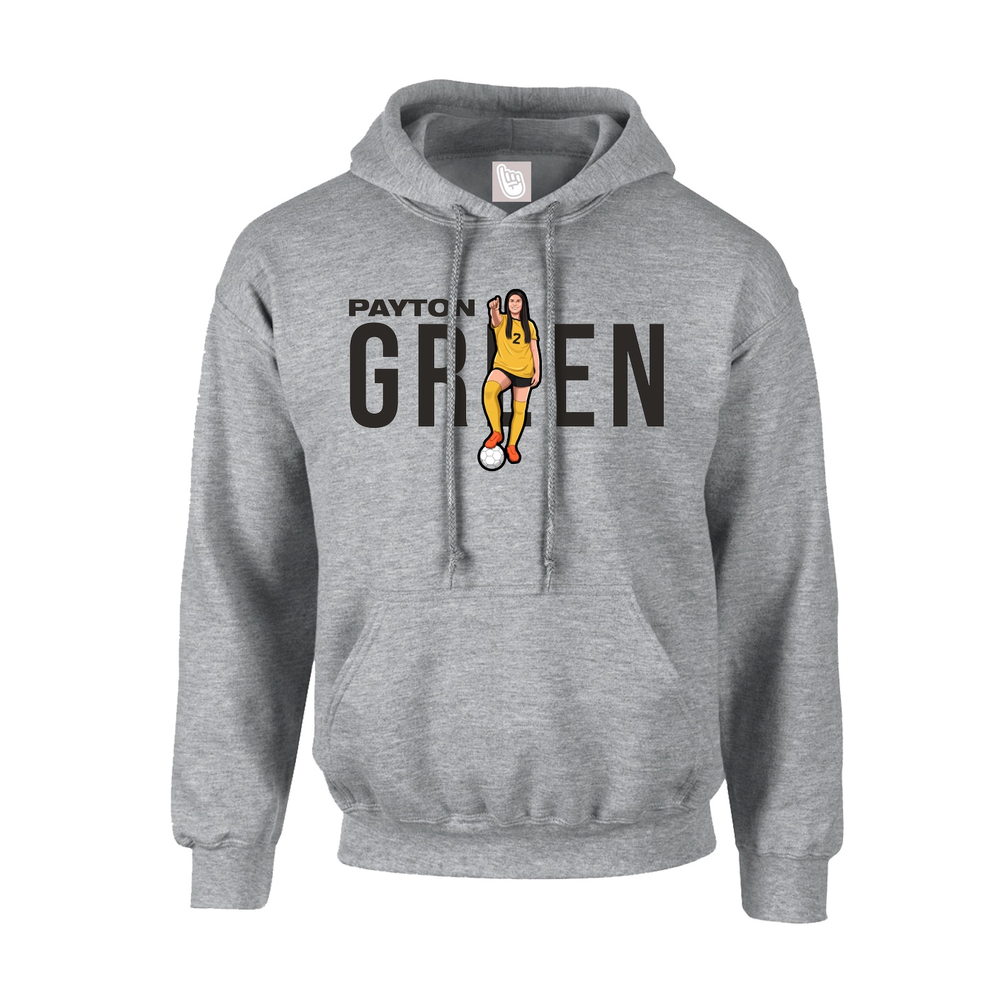 Hoodie — Player Name in Grey