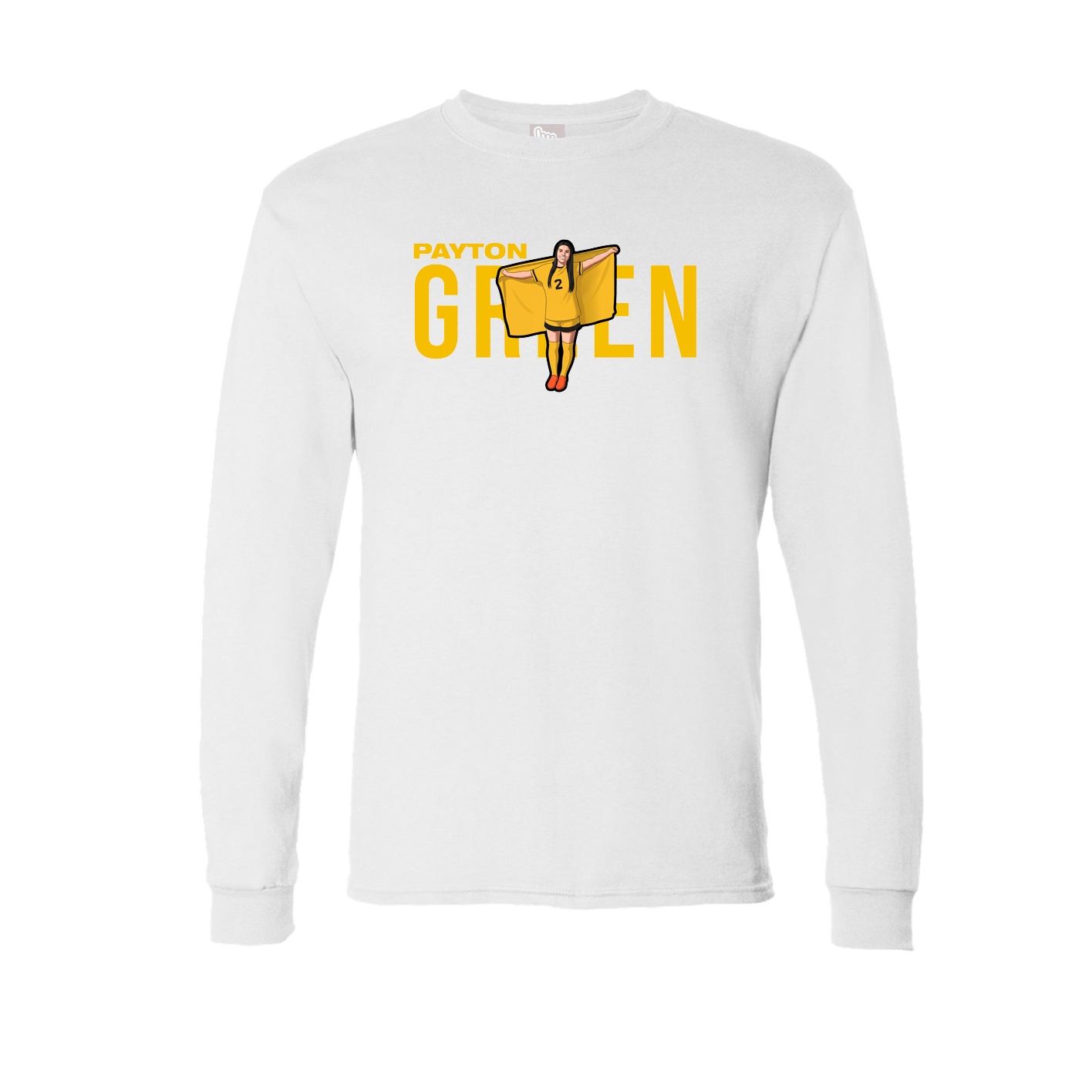 Long Sleeve Tee — Player Name in White