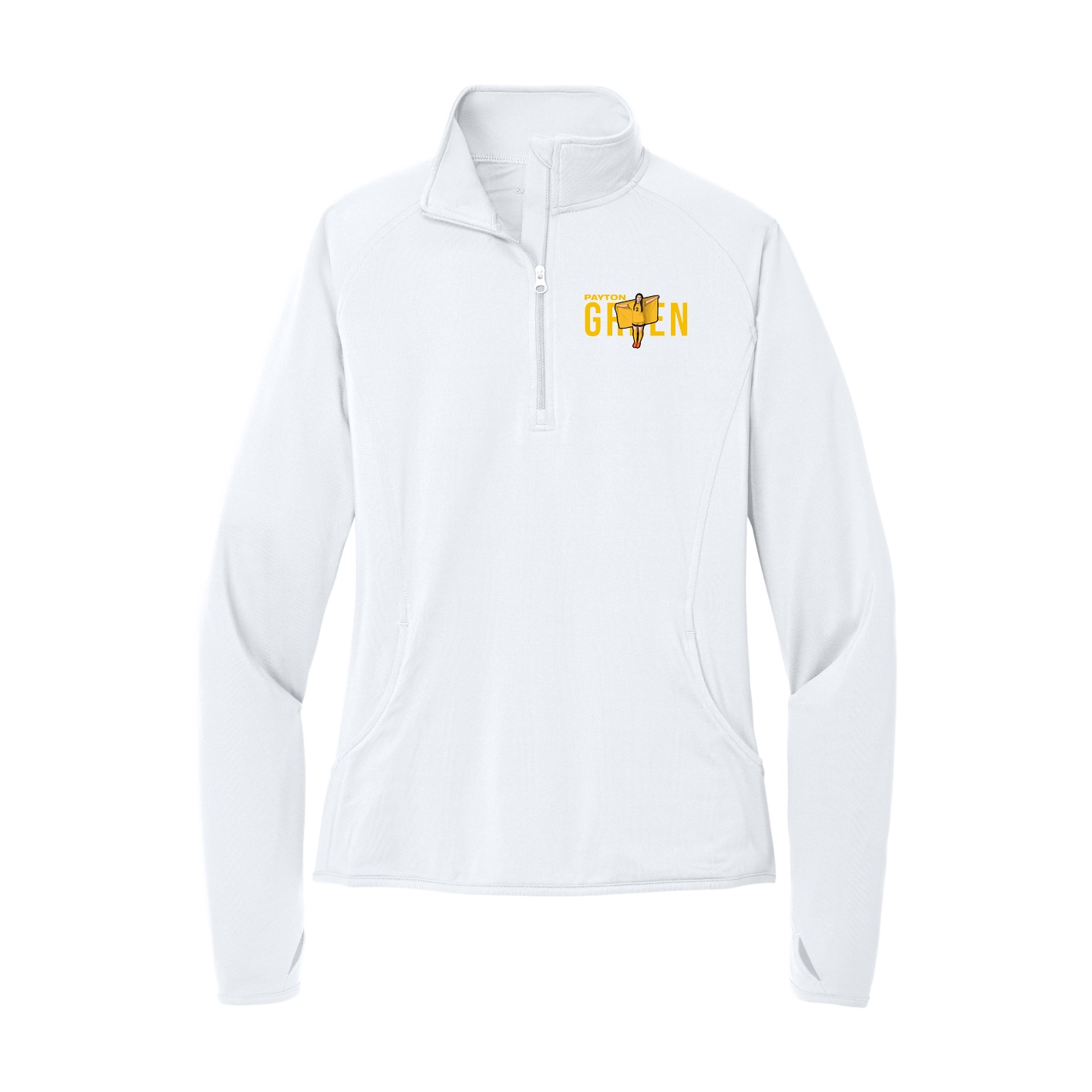 Women's Q-Zip Pullover — Player Name in White