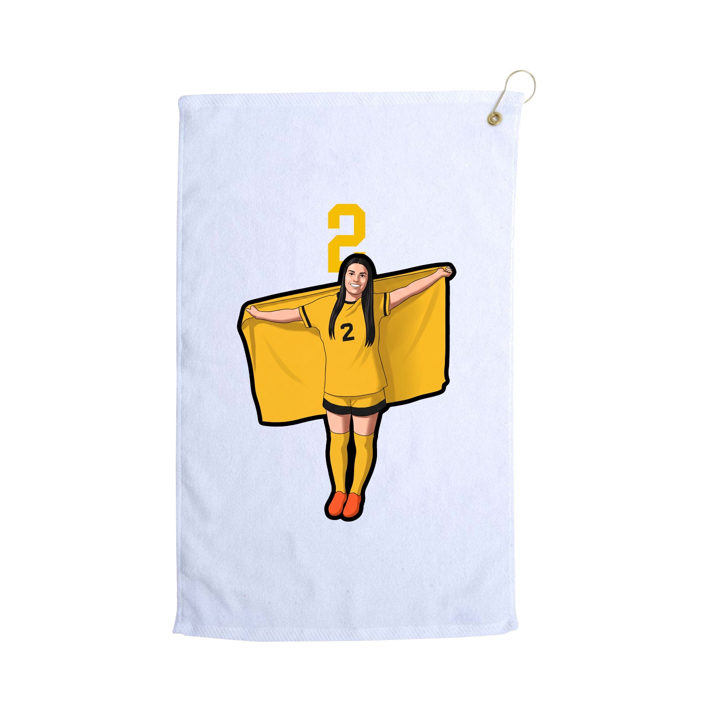 Golf Towel — Number Top in White