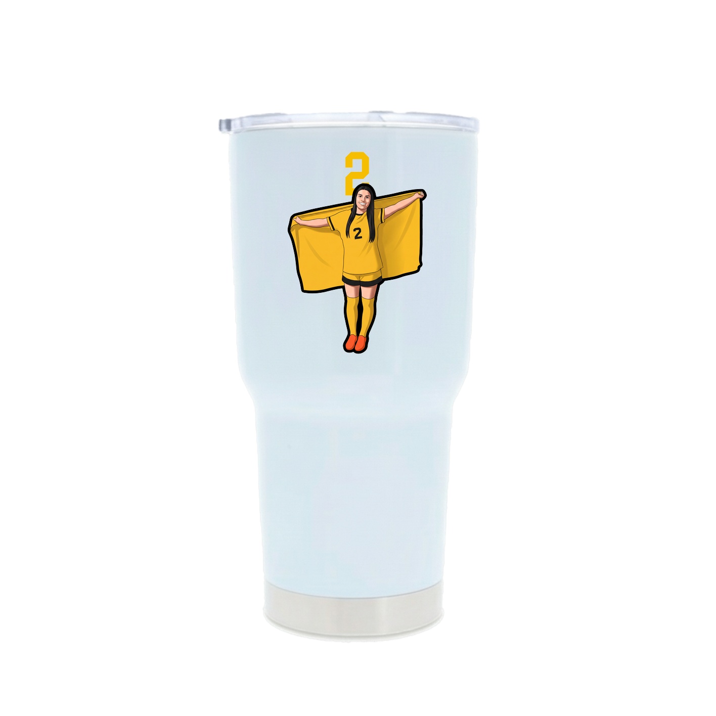 30oz Stainless Steel Tumbler — Number Top in White