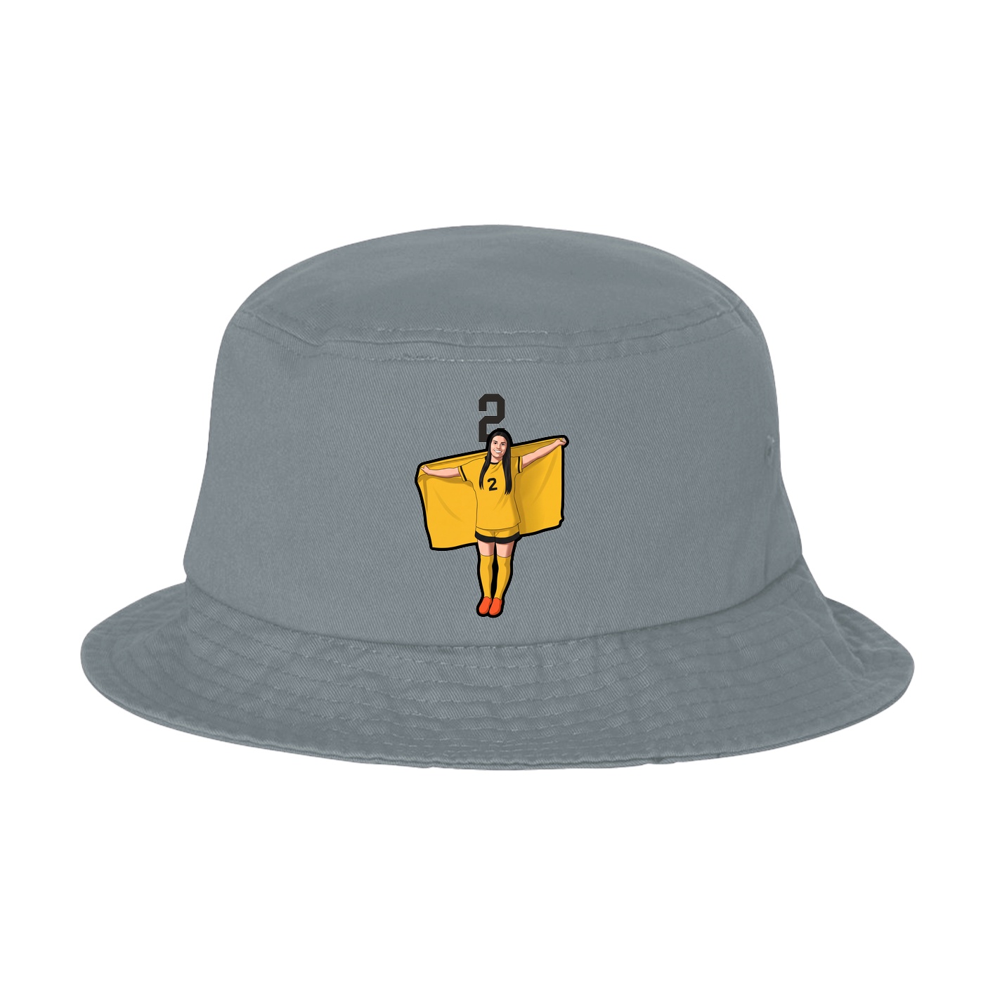 Bucket Cap — Number Top in Grey