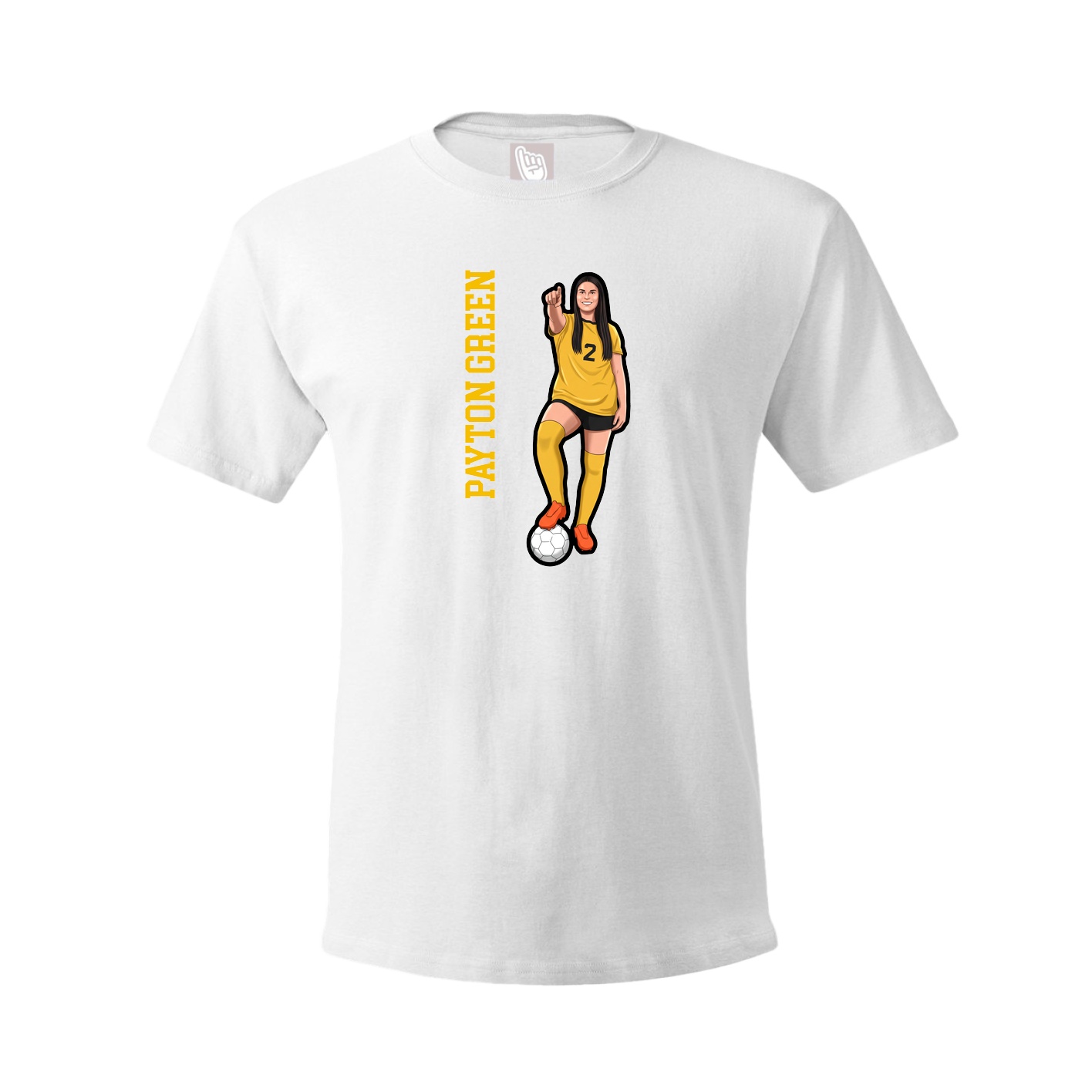 Youth Tee — Name Vertical in White