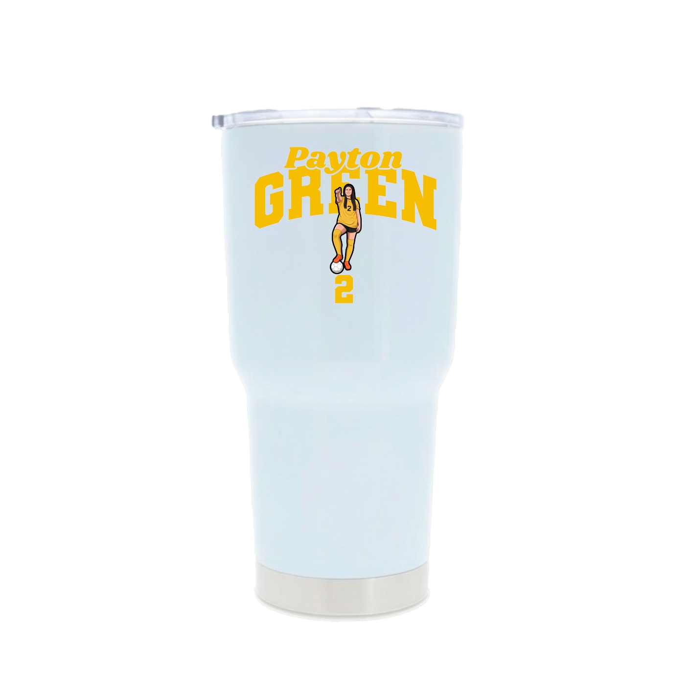 30oz Stainless Steel Tumbler — Signature Arch in White