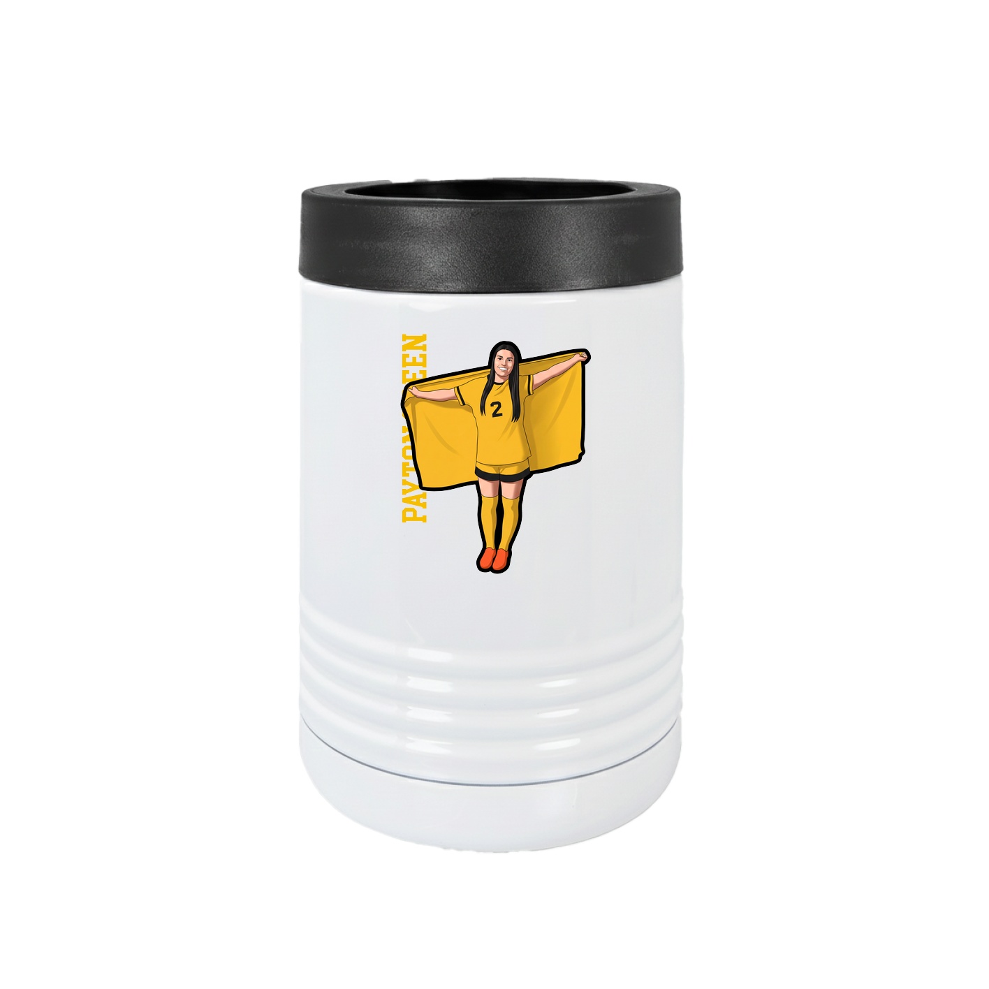 Beverage Holder — Name Vertical in White