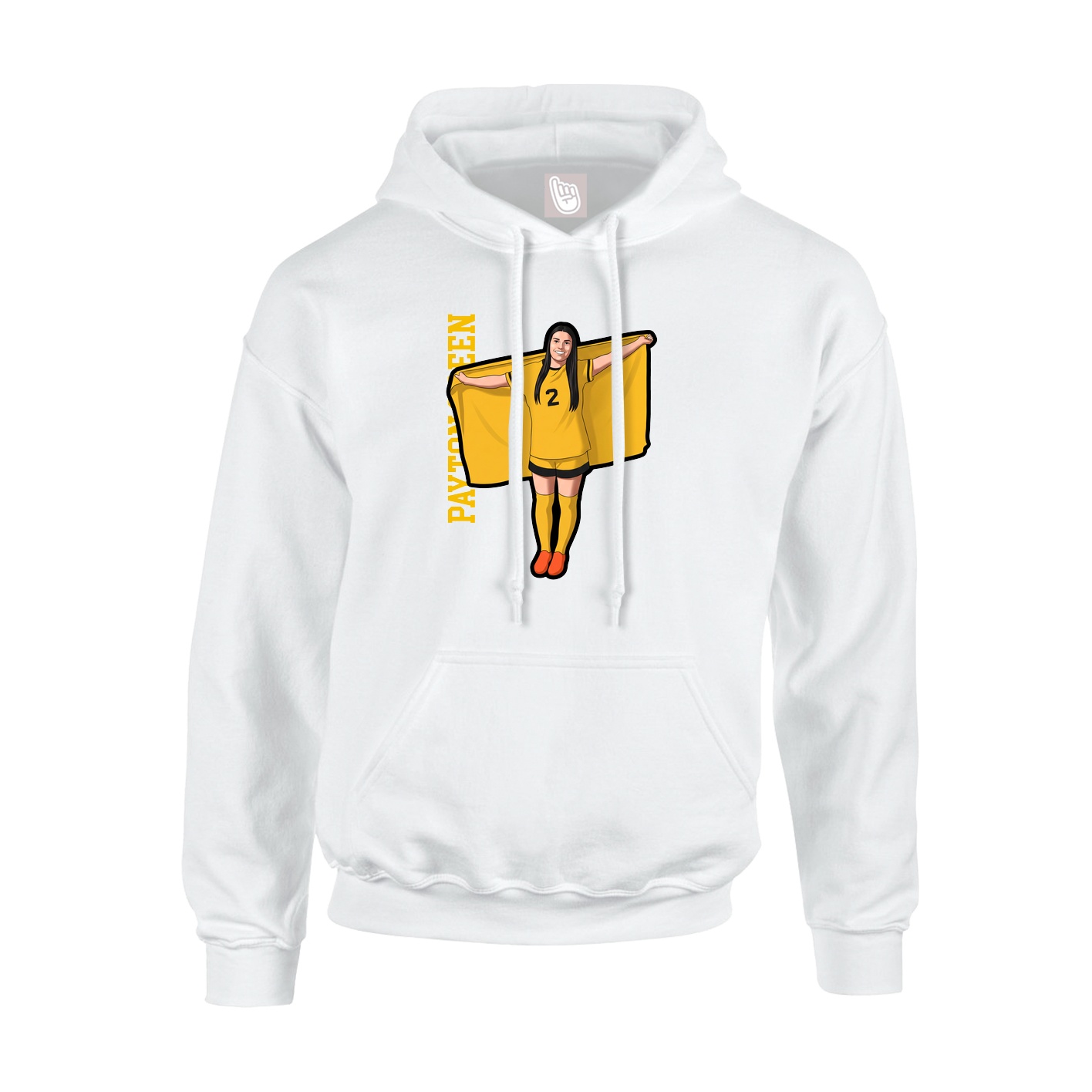 Hoodie — Name Vertical in White