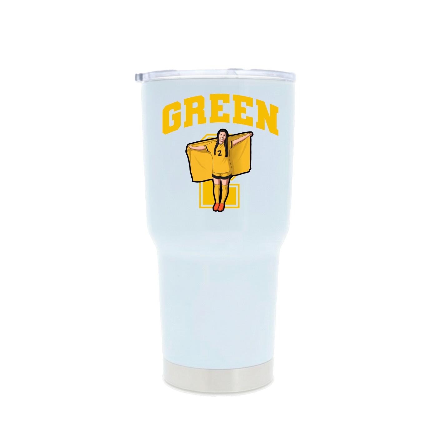 30oz Stainless Steel Tumbler — Number in White