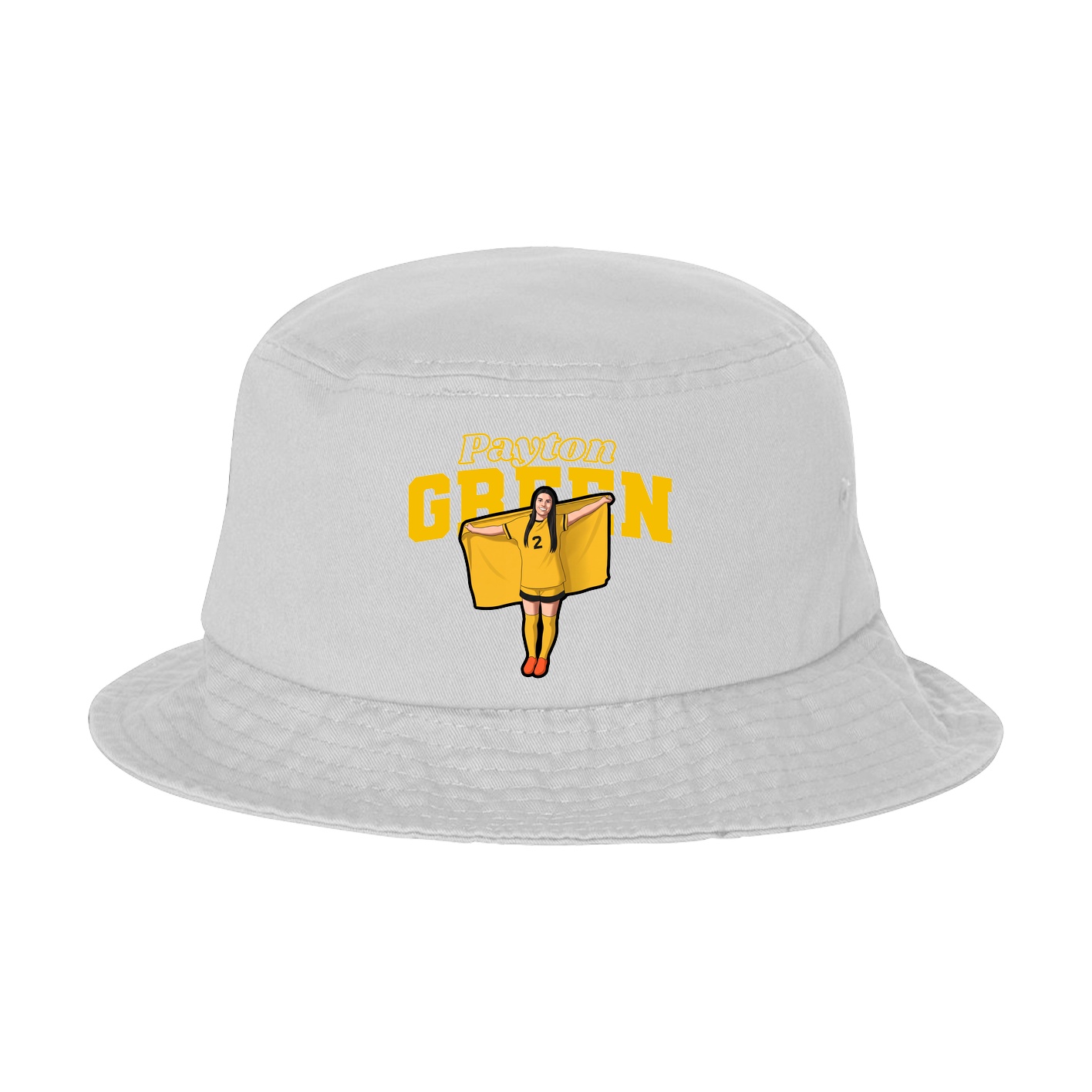 Bucket Cap — Name Arch in White