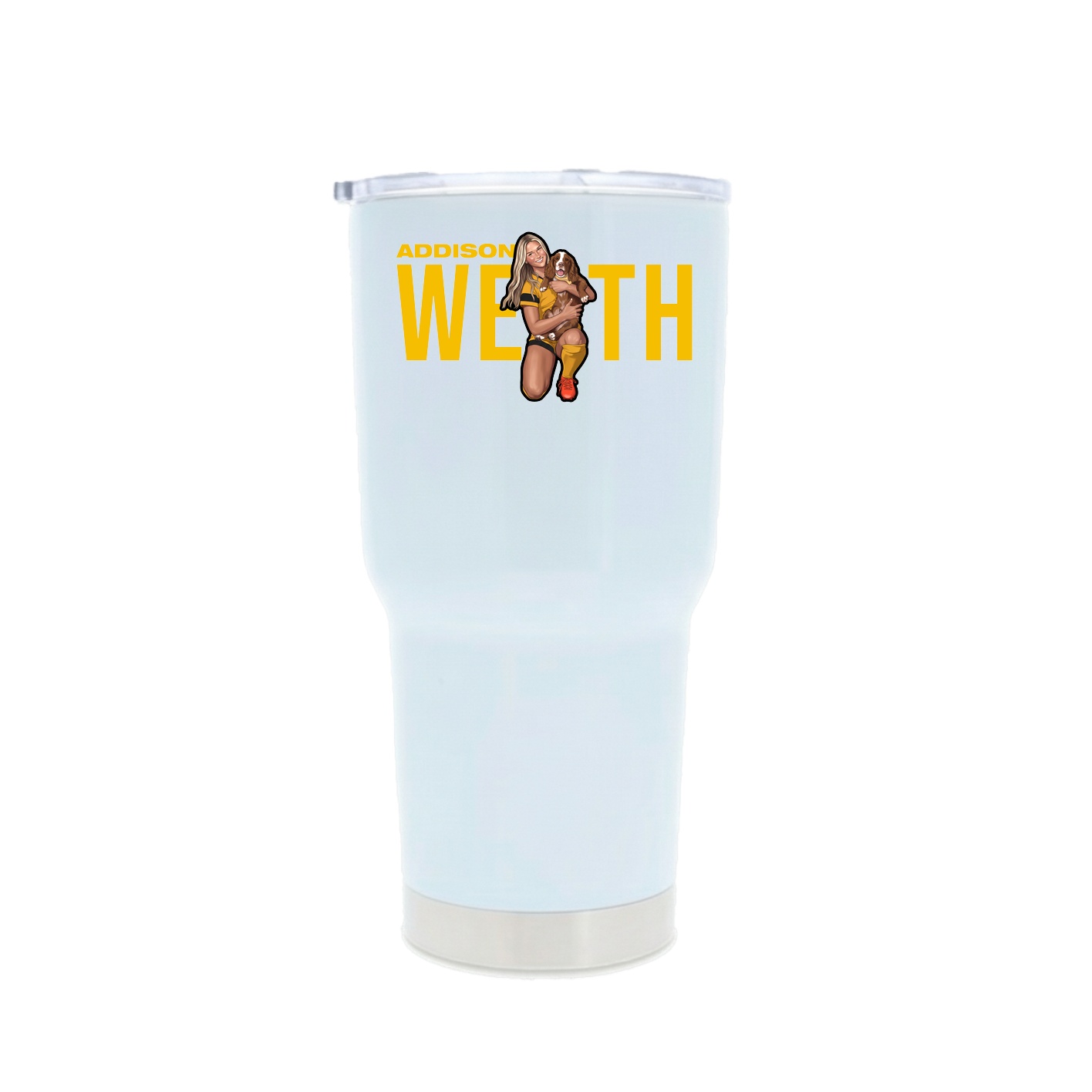 30oz Stainless Steel Tumbler — Player Name in White