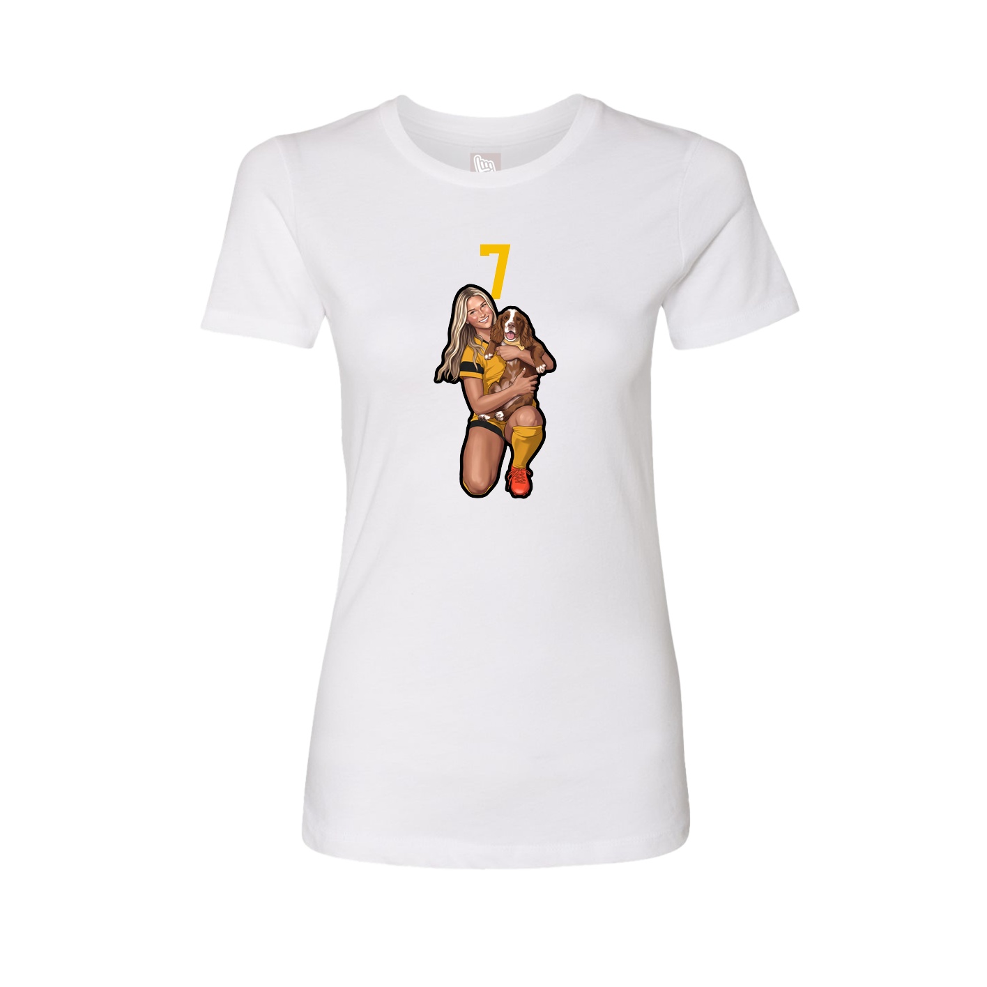 Fitted Women's Tee — Number Top in White