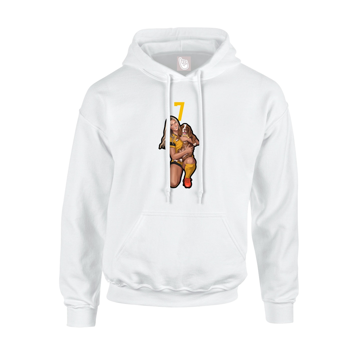 Youth Hoodie — Number Top in White