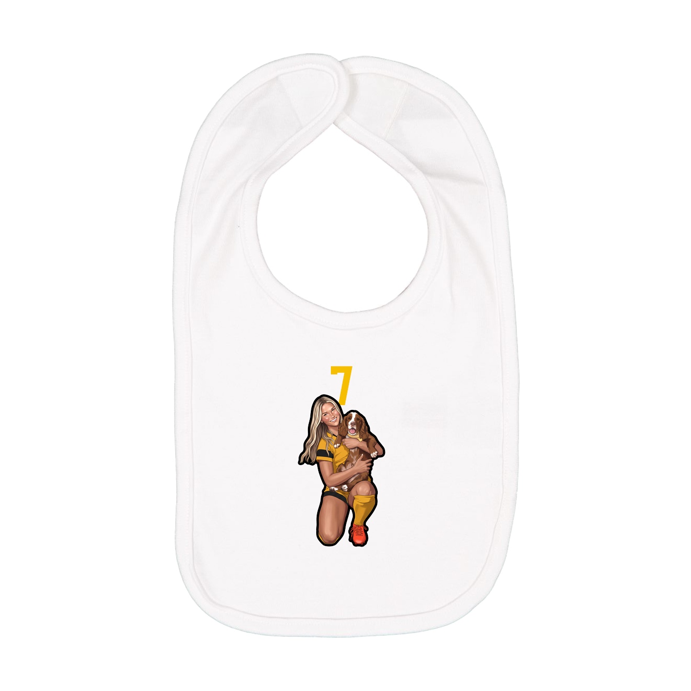 Infant Bib — Number Top in White