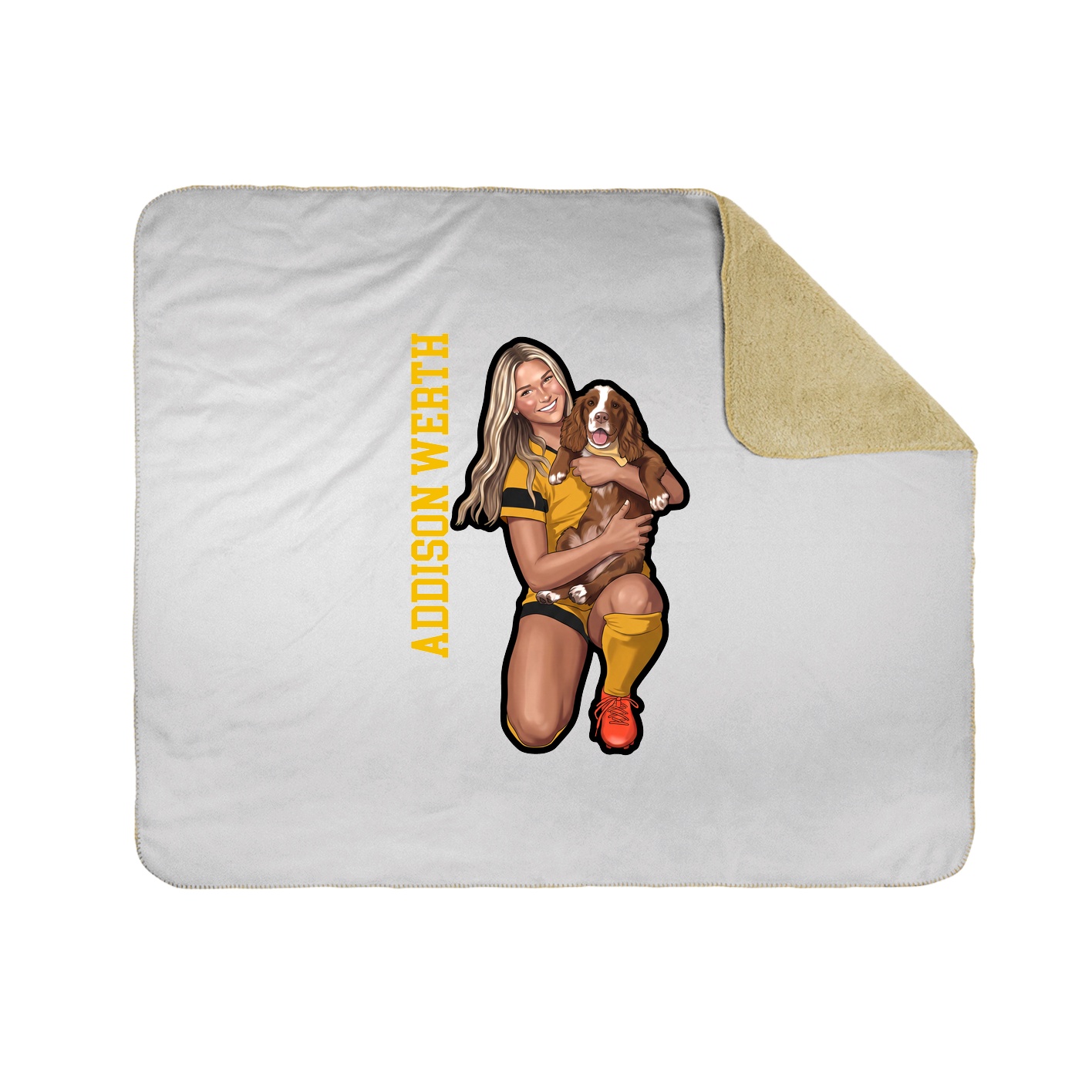 Throw Blanket — Name Vertical in White