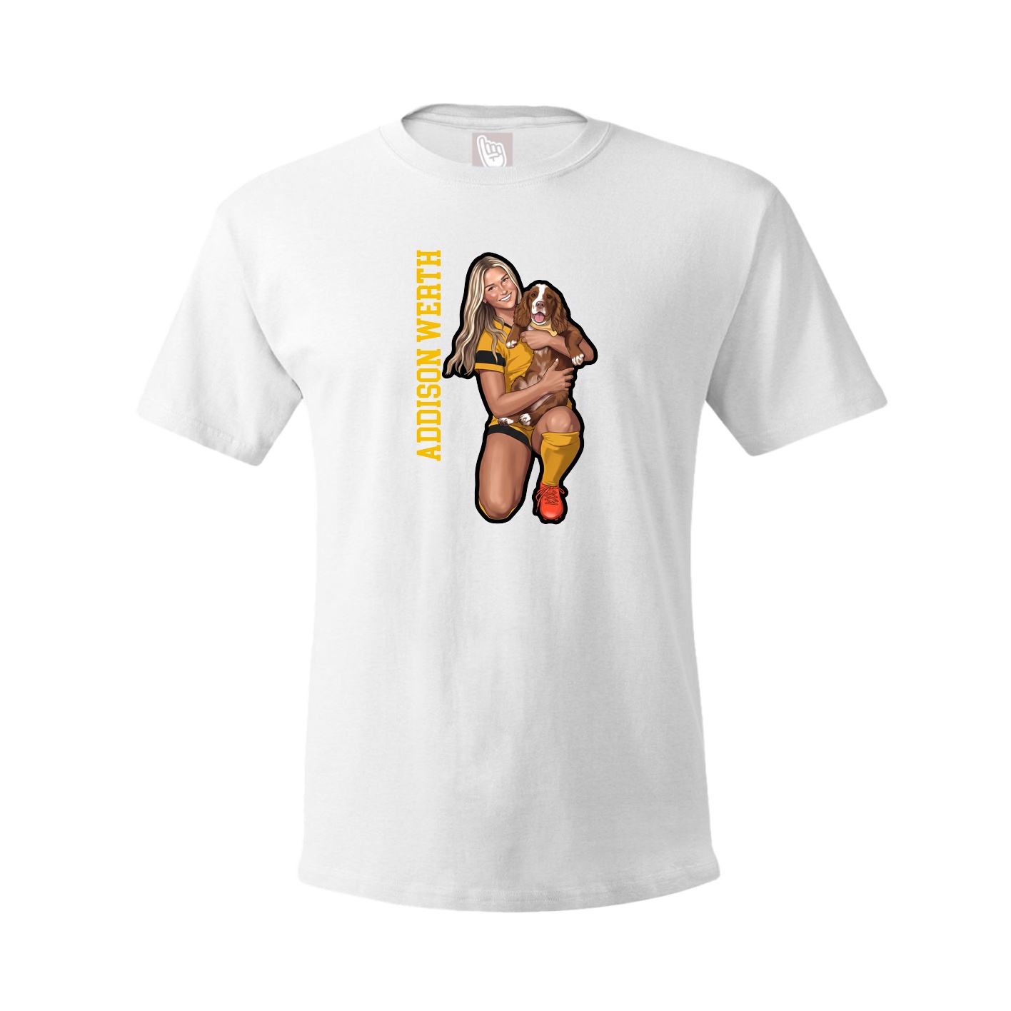 Youth Tee — Name Vertical in White