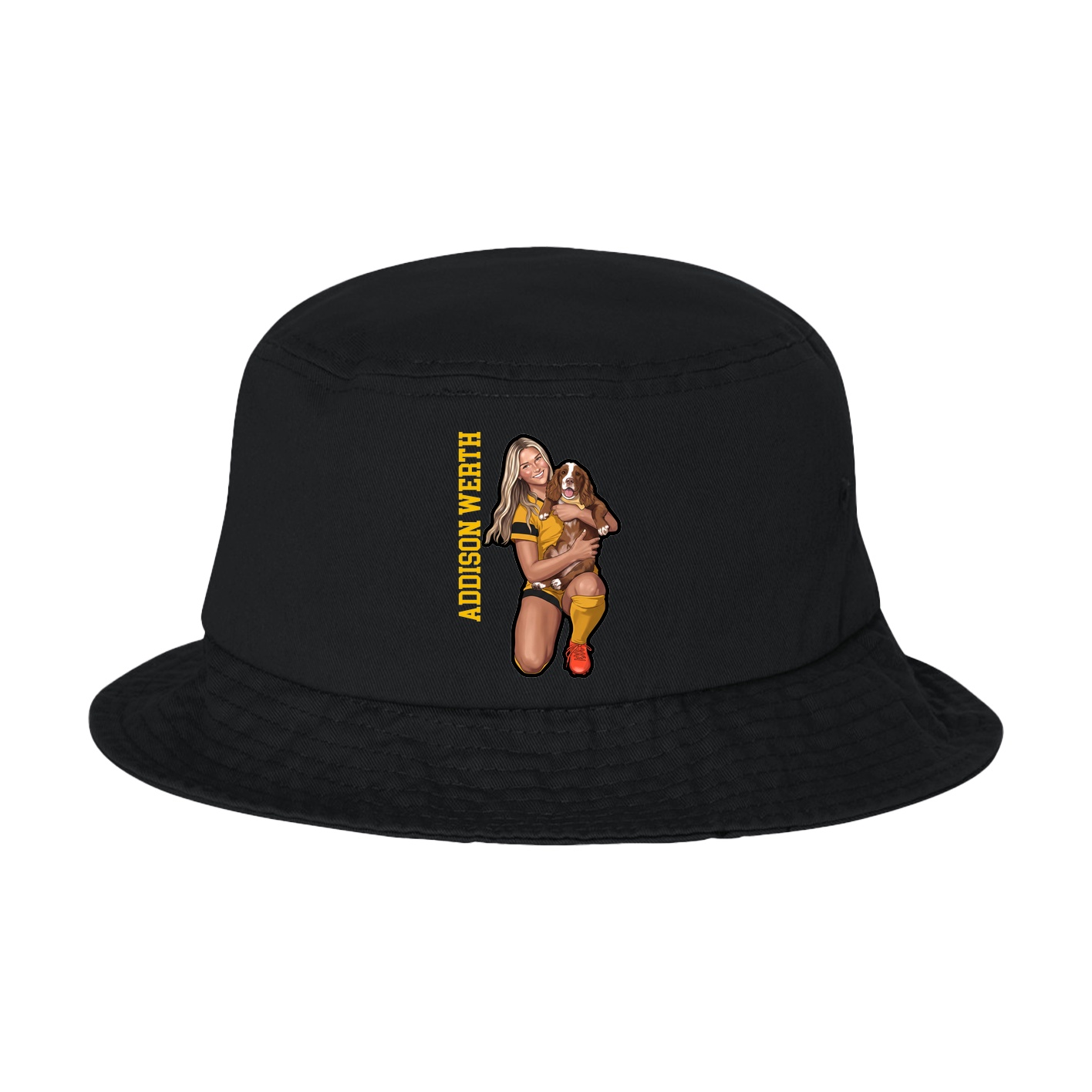 Bucket Cap — Name Vertical in Black