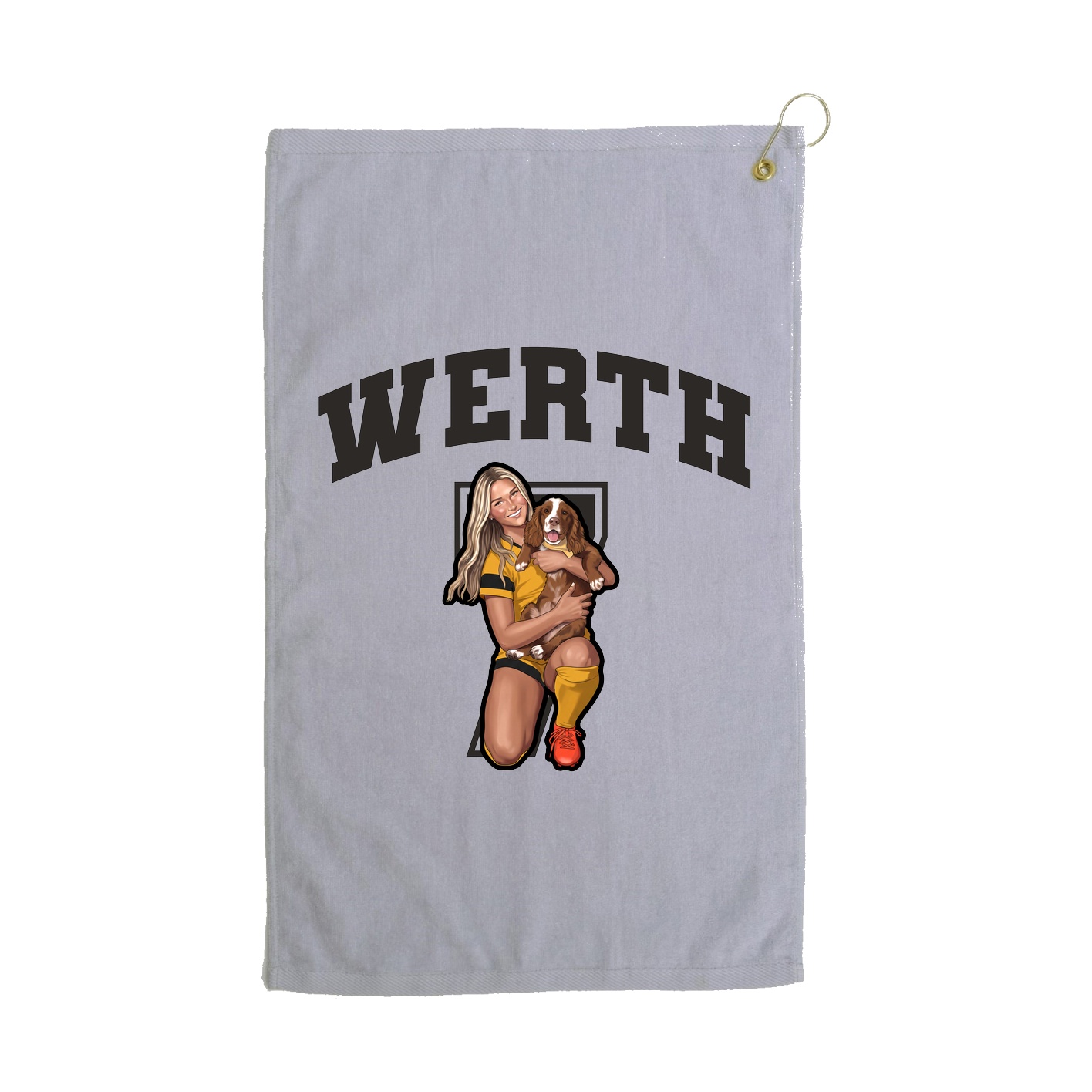 Golf Towel — Number in Grey