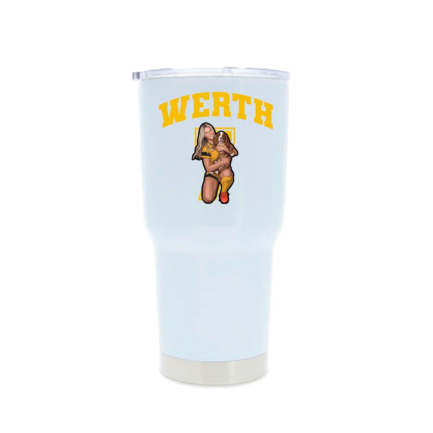 30oz Stainless Steel Tumbler — Number in White