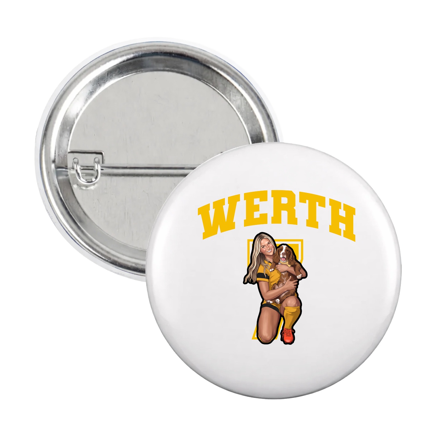 Game Day Button — Number in White
