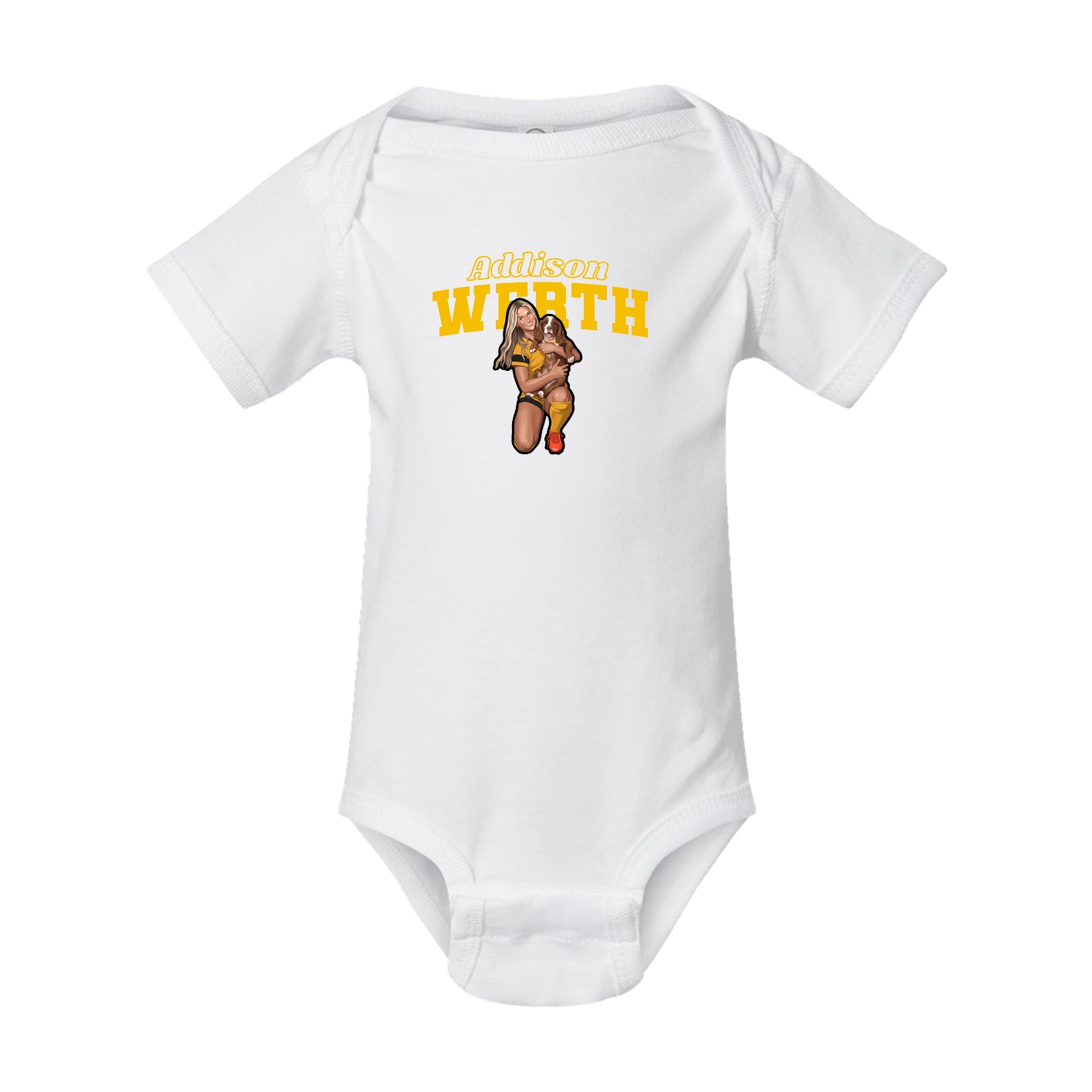 Baby Onesie — Name Arch in White